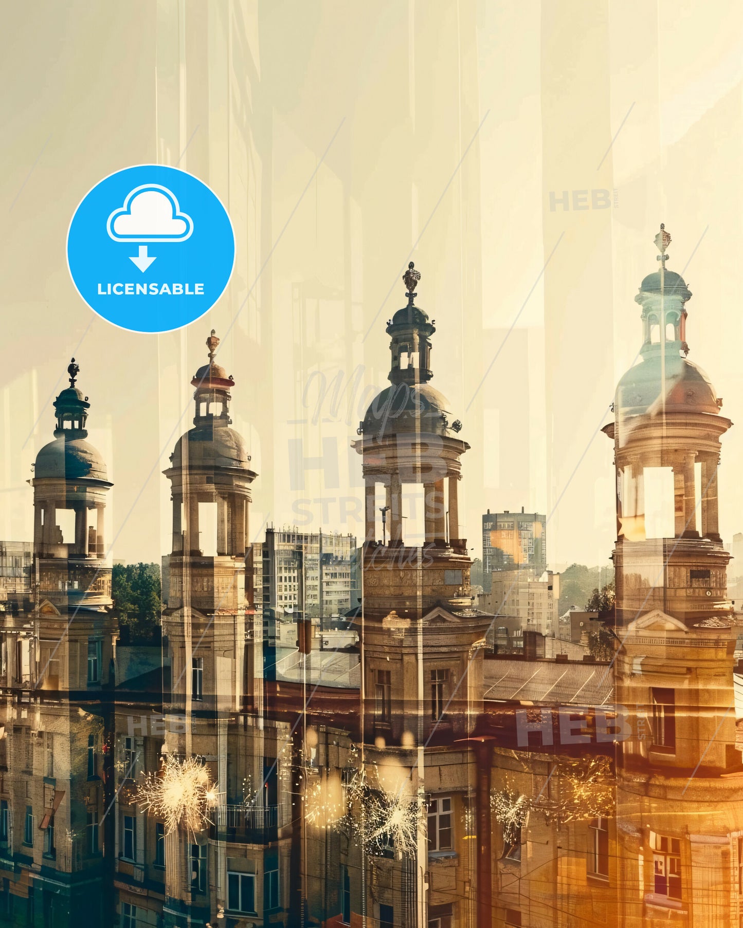 Dnipro City Skyline Architecture Composite Poster - A group of buildings with towers