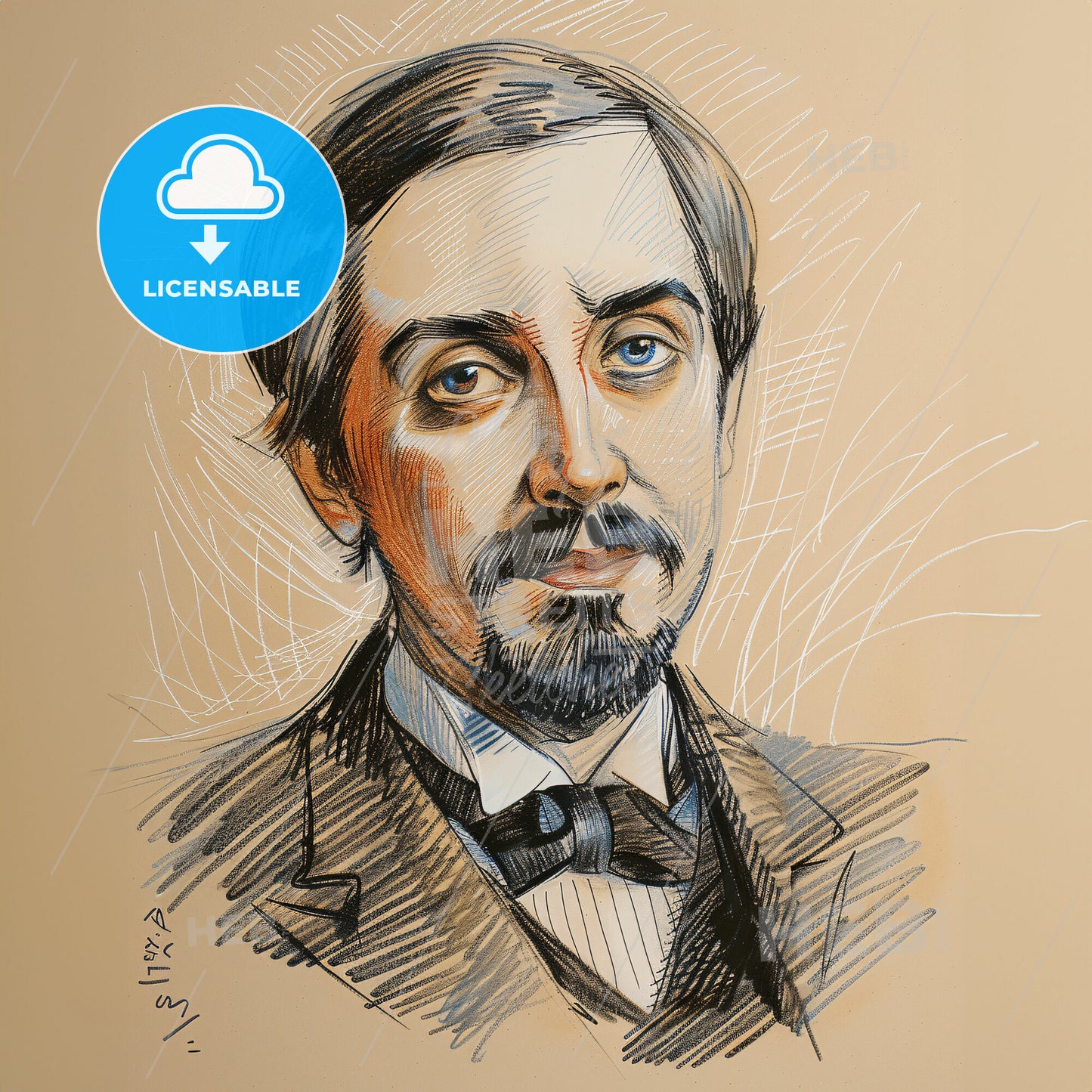 Edward T. Gilbert, 1925 - 2013, American anesthesiologist - A Drawing Of A Man