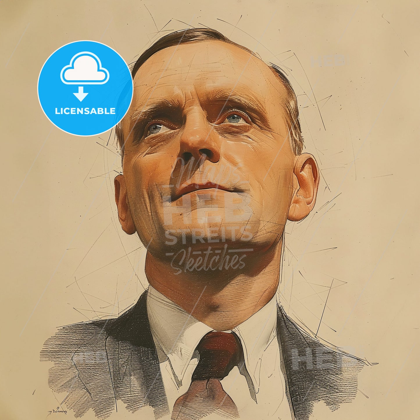 Edwin Hubble, 1889 - 1953, American astronomer - A Man Looking Up With His Eyes Wide Open