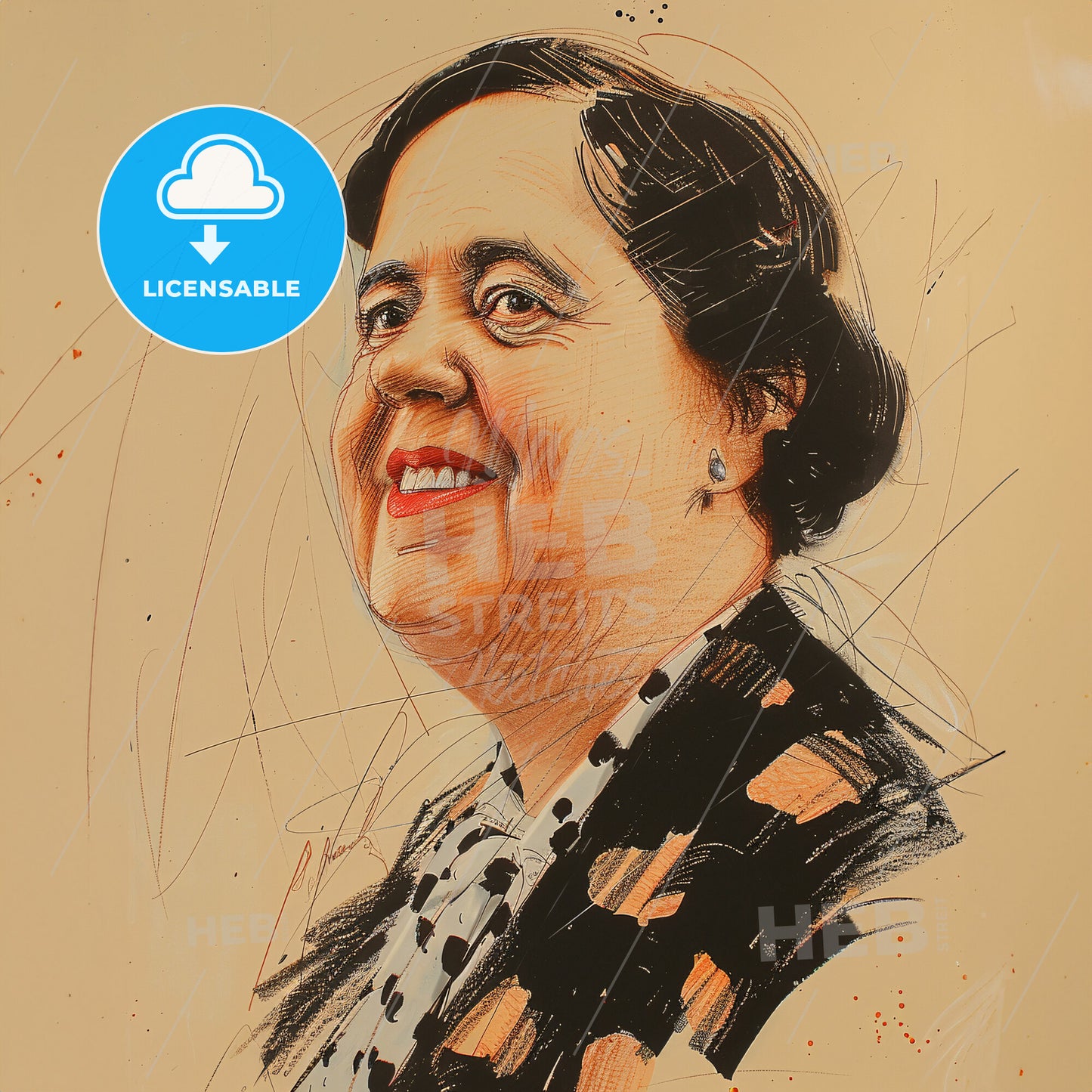 Elsa Maxwell, 1883 - 1963, American gossip columnist and hostess - A Woman Smiling With A Black And White Shirt