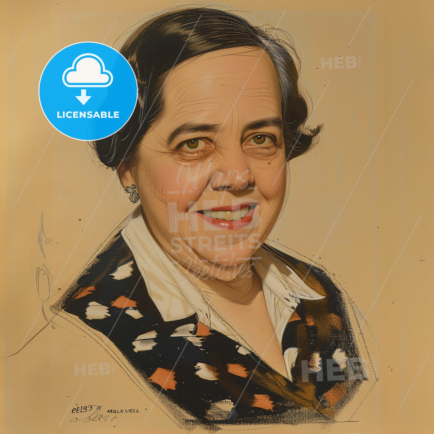 Elsa Maxwell, 1883 - 1963, American gossip columnist and hostess - A Woman Smiling At The Camera