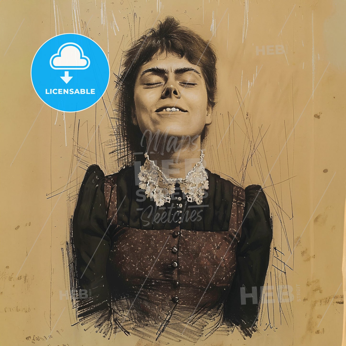 Else Lasker-Schüler, 1869 - 1945, German poet - A Woman With Her Eyes Closed