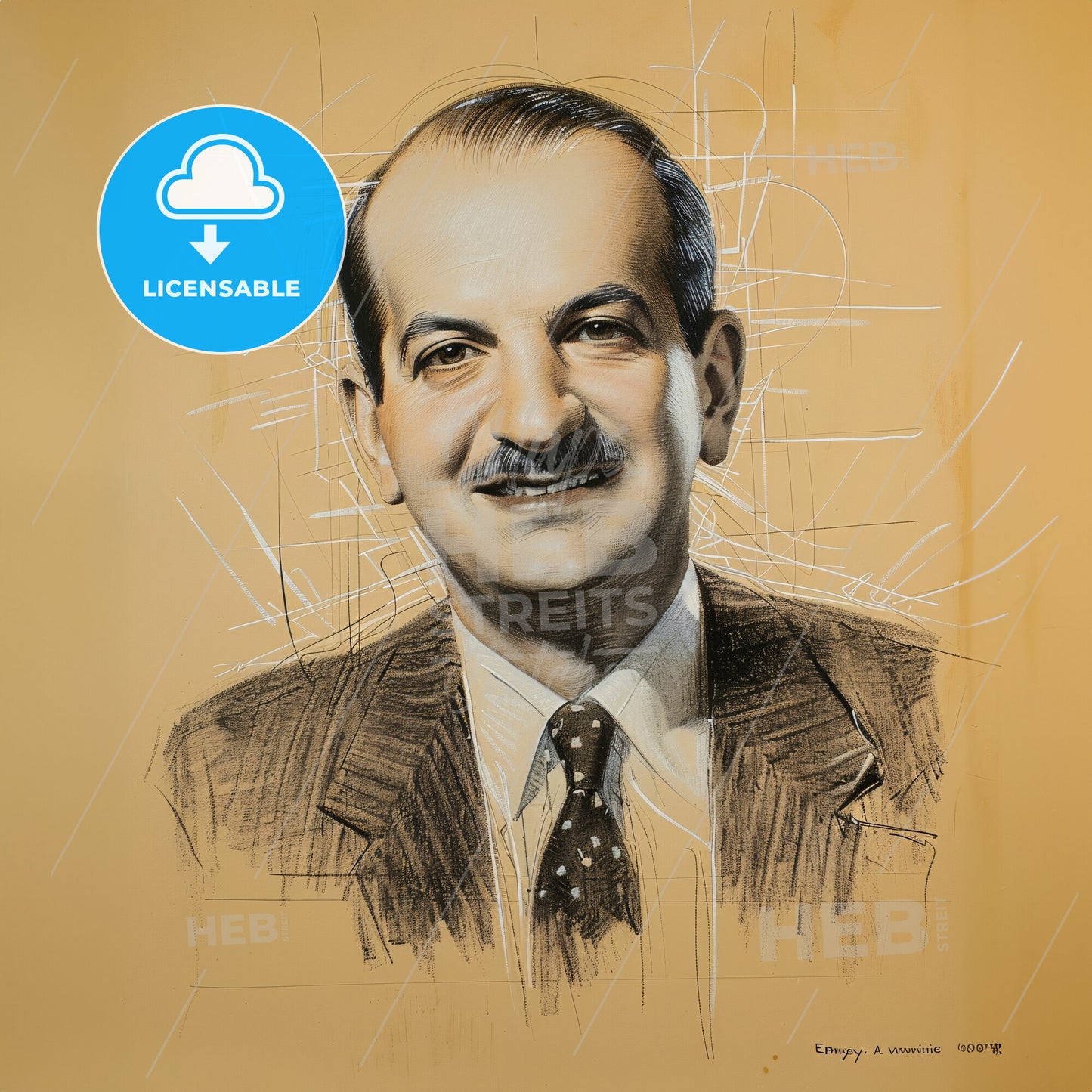 Emery A. Rovenstine, 1895 - 1960, American anesthesiologist - A Drawing Of A Man