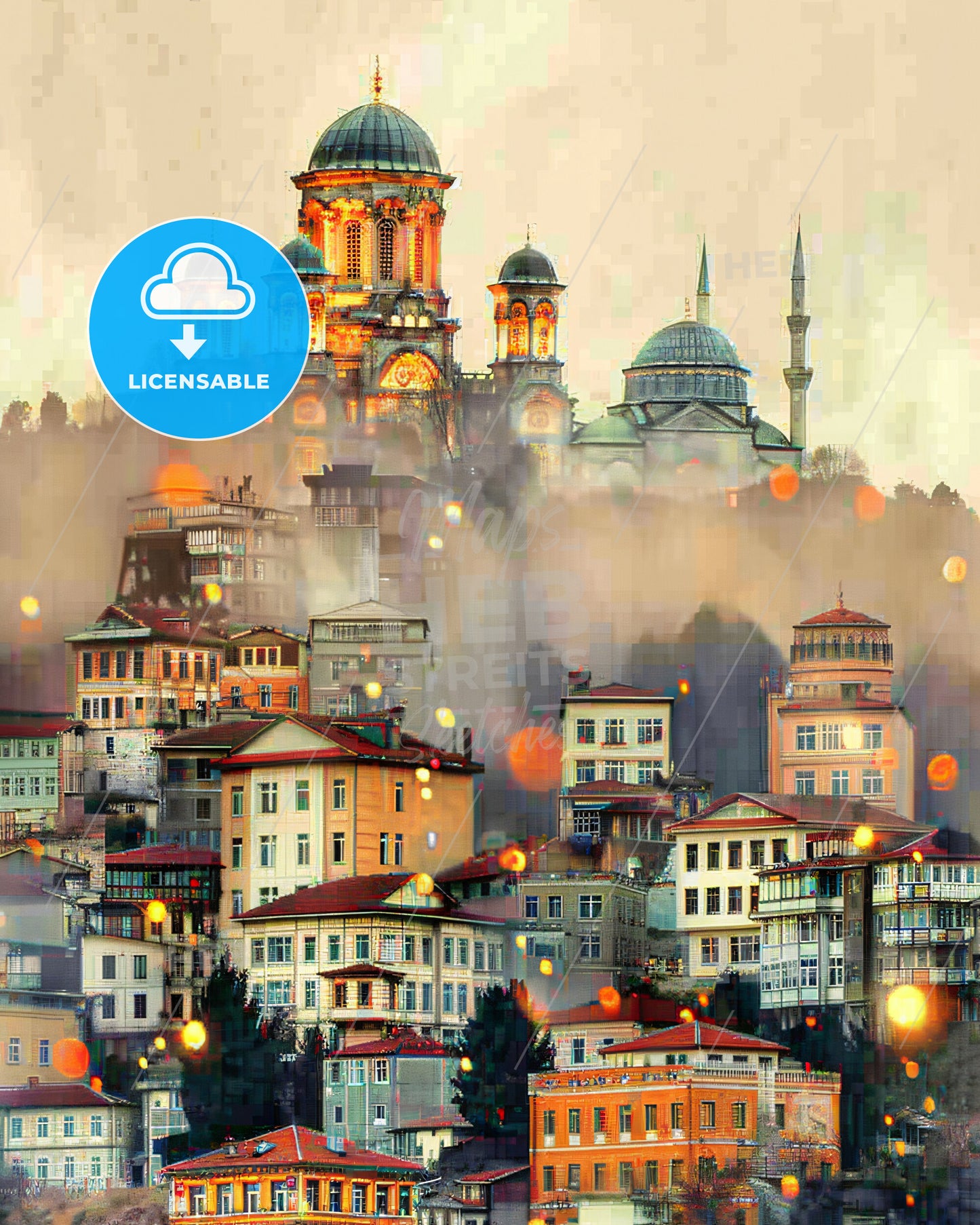 Erzurum: Illuminated City Skyline Composite - A city with many buildings