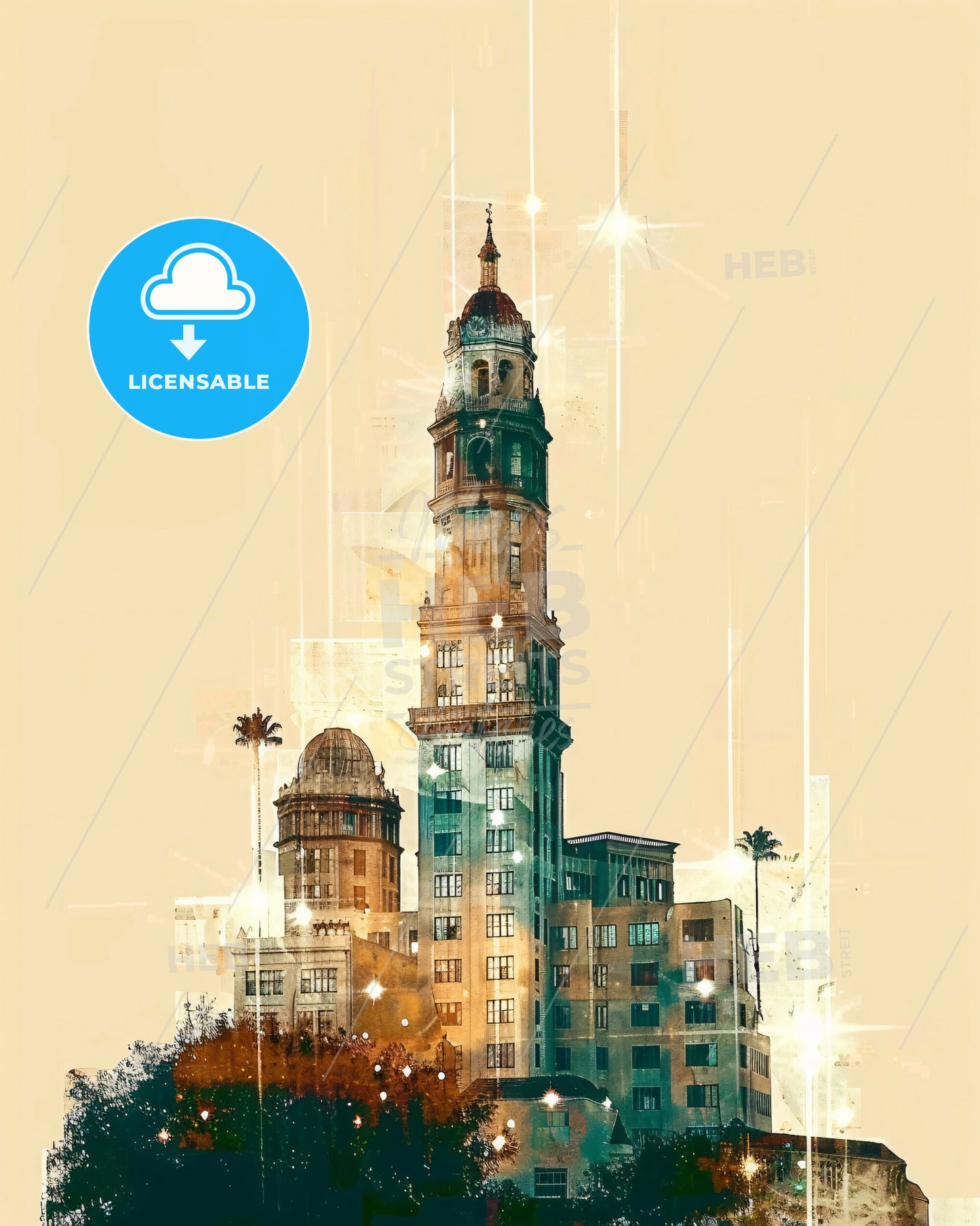 Escondido Horizons: City Lights and Landmarks - A building with a tower