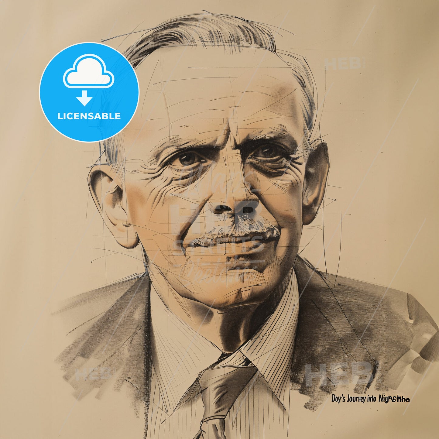 Eugene O'Neill, 1888 - 1953, American playwright - A Drawing Of A Man