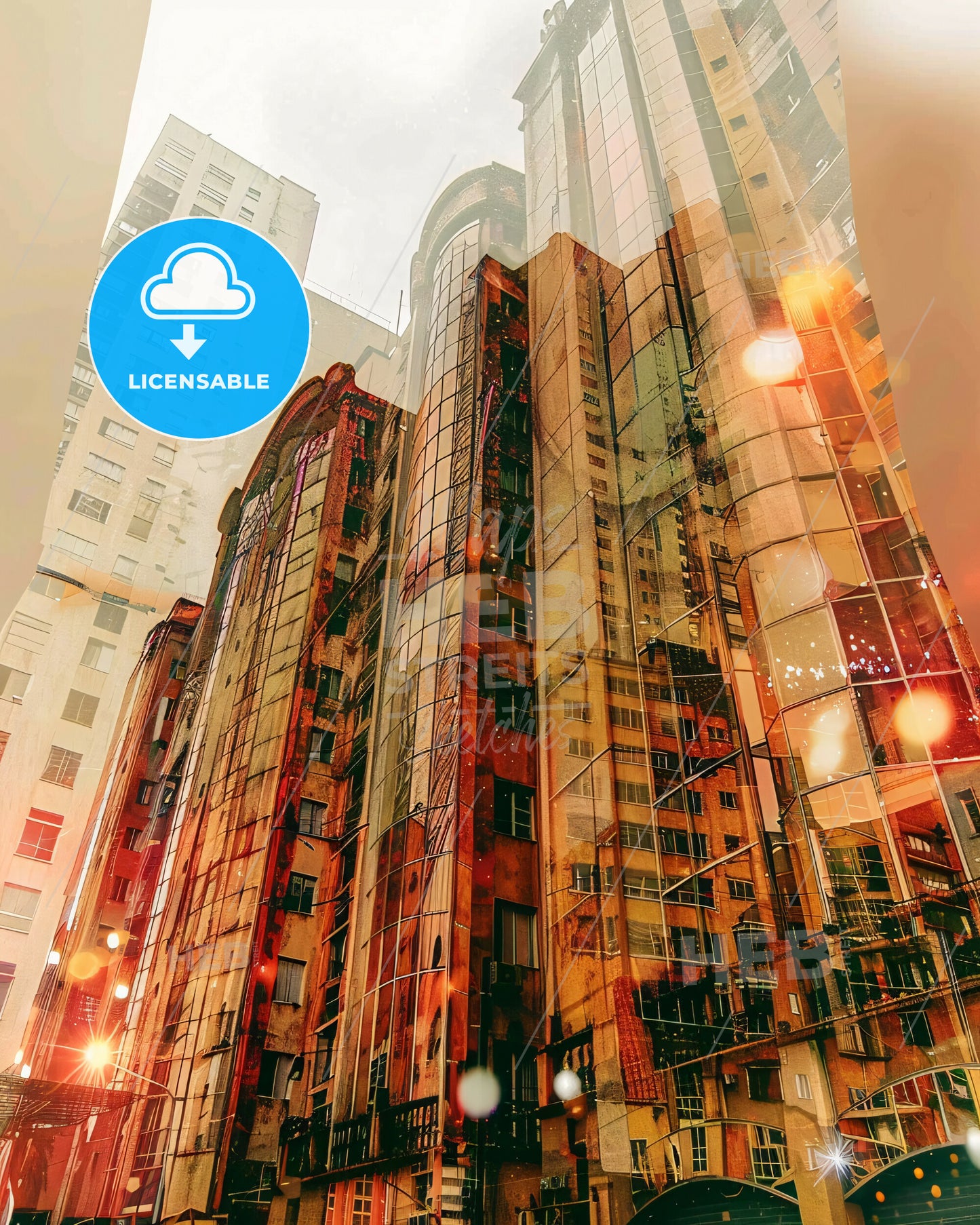 Fortaleza Skyline Composite Art Poster - A city buildings with many windows