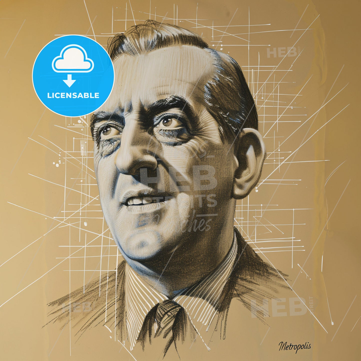 Fritz Lang, 1890 - 1976, Austrian-German filmmaker and visual artist - A Drawing Of A Man