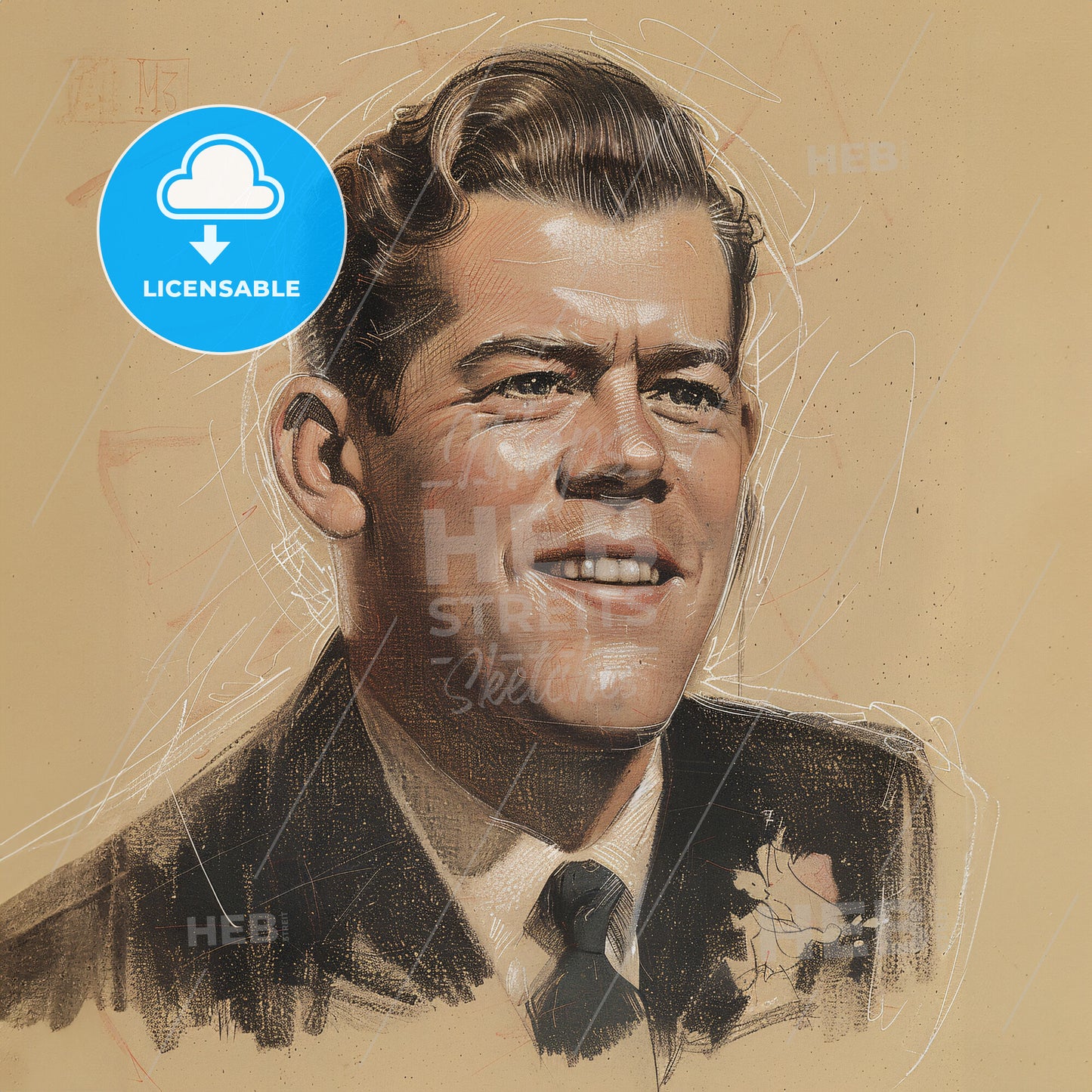 Gene Tunney, 1897 - 1978, American heavyweight boxer - A Drawing Of A Man