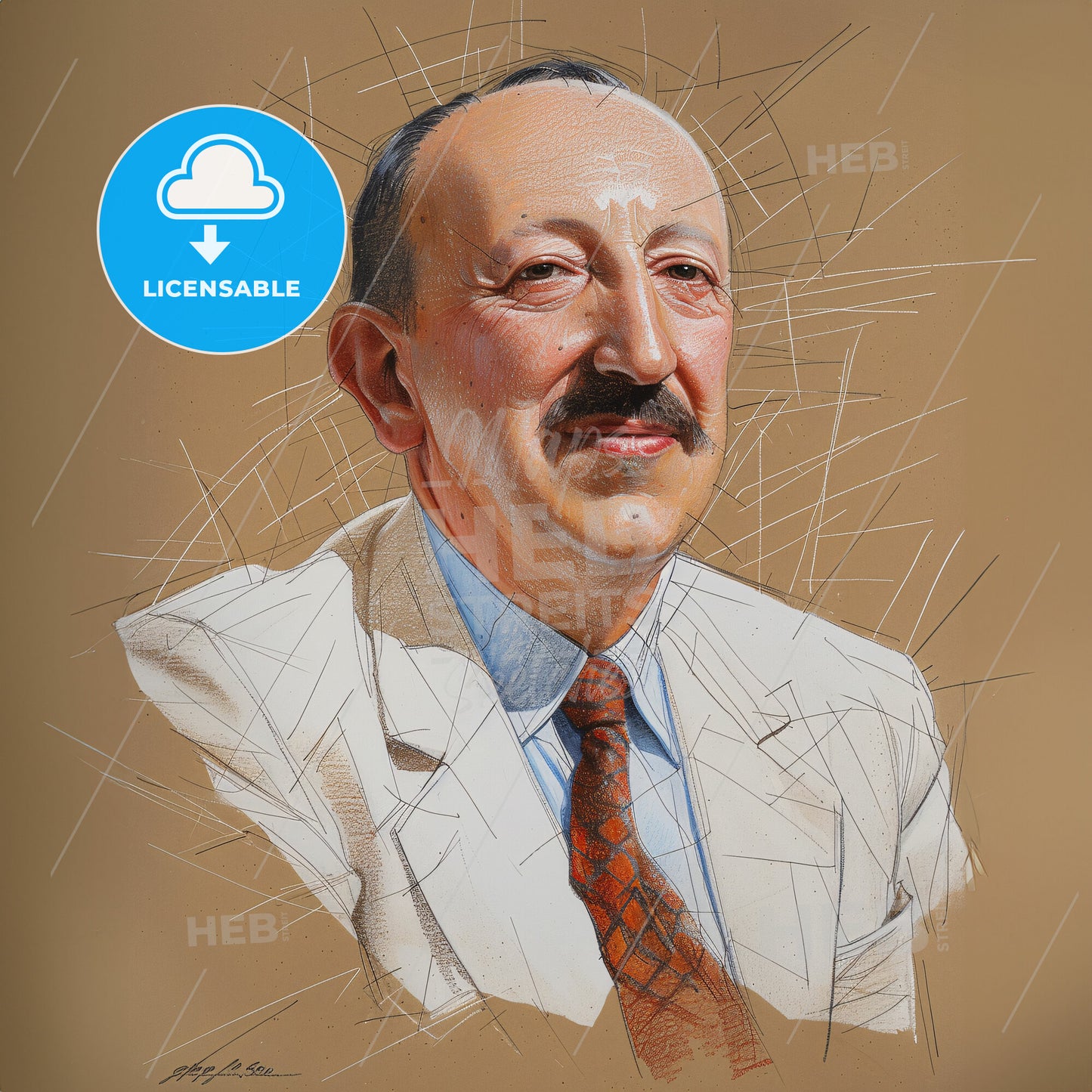 George Papanicolaou, 1883 - 1962, Greek-American pathologist - A Man With A Mustache And A Mustache