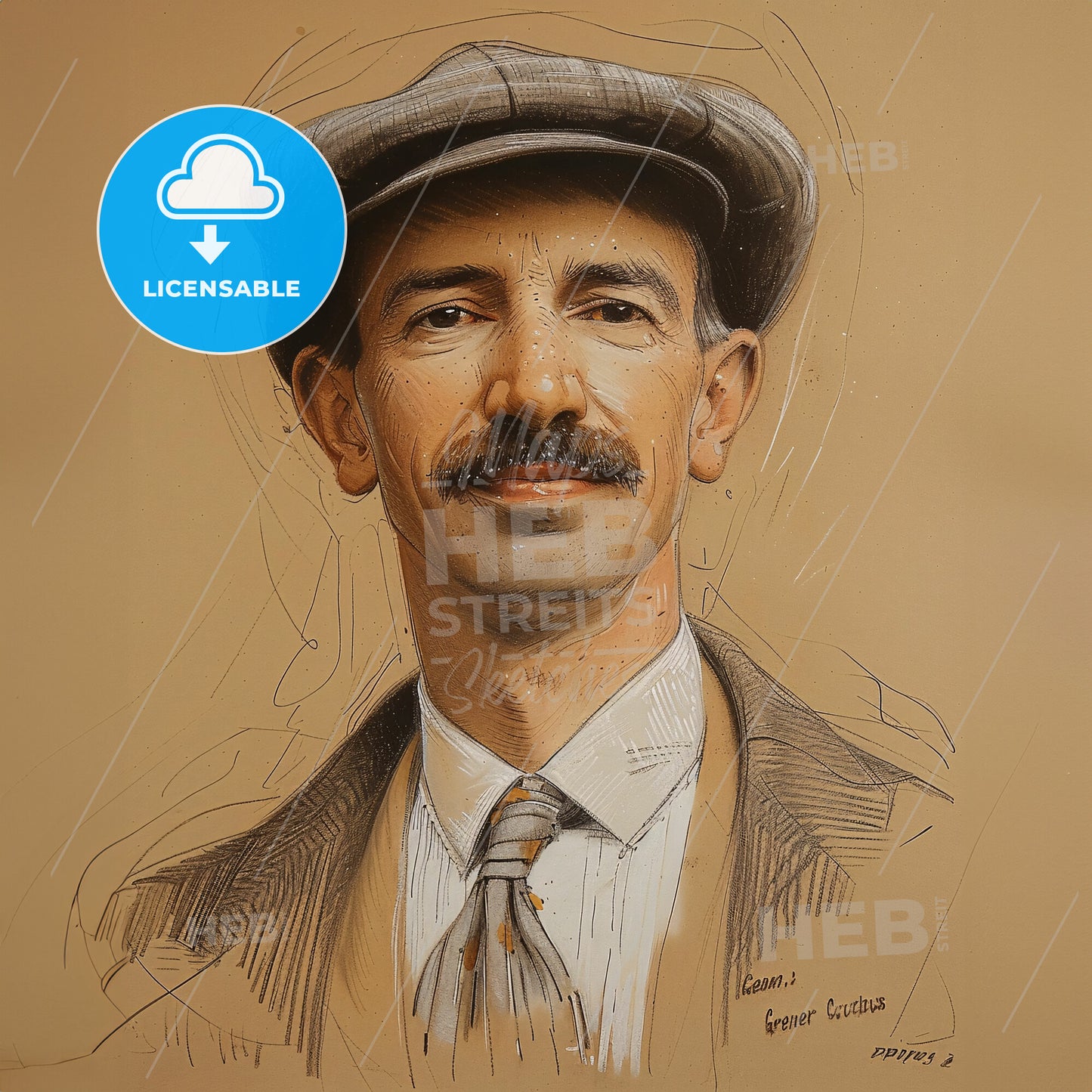 Glenn Curtiss, 1878 - 1930, American aviation pioneer - A Man With A Mustache Wearing A Hat