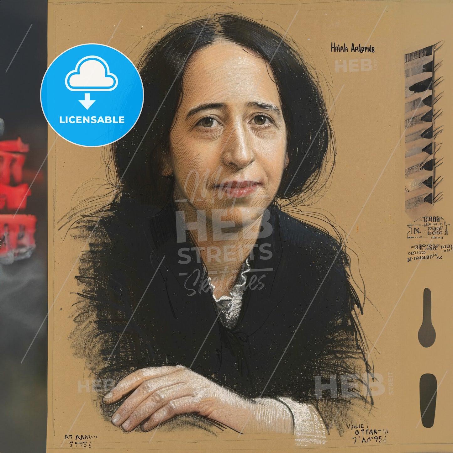 Hannah Arendt, 1906 - 1975, German-American philosopher and educator - A Woman With Black Hair