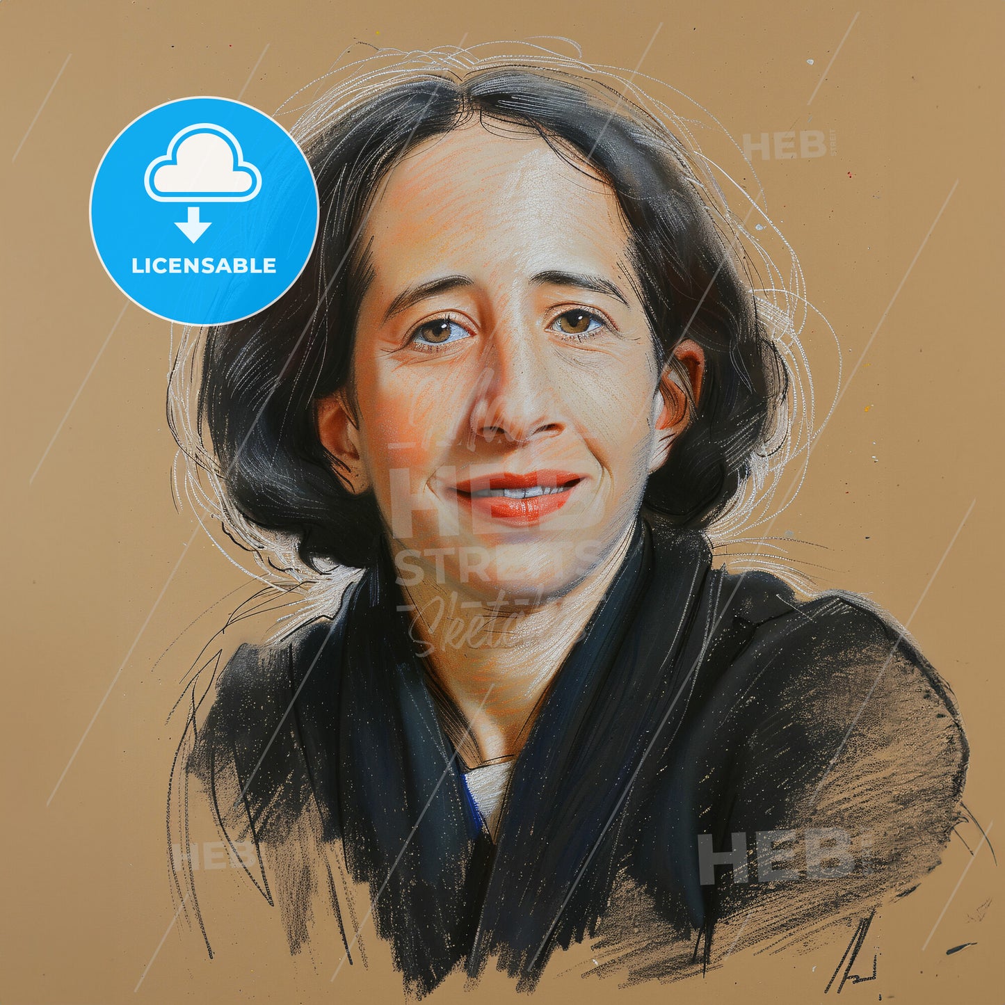 Hannah Arendt, 1906 - 1975, German-American philosopher and educator - A Woman With Dark Hair Wearing A Black Jacket