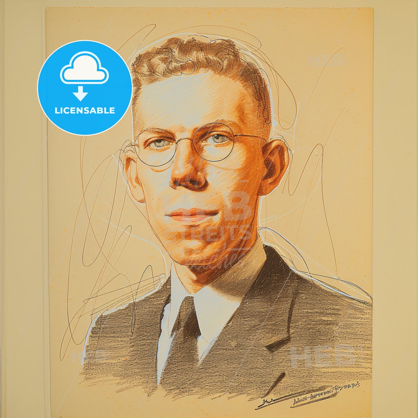 Hans Asperger, 1906 - 1980, Austrian pediatrician - A Portrait Of A Man In Glasses