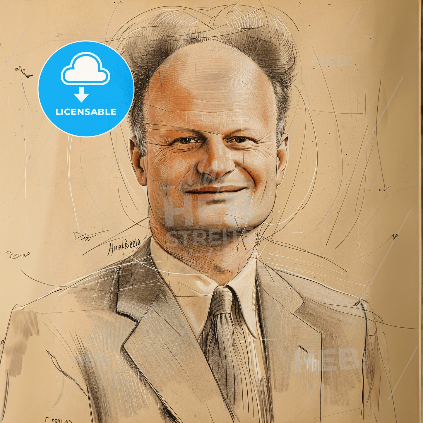 Hans Bethe, 1906 - 2005, German-American physicist - A Drawing Of A Man