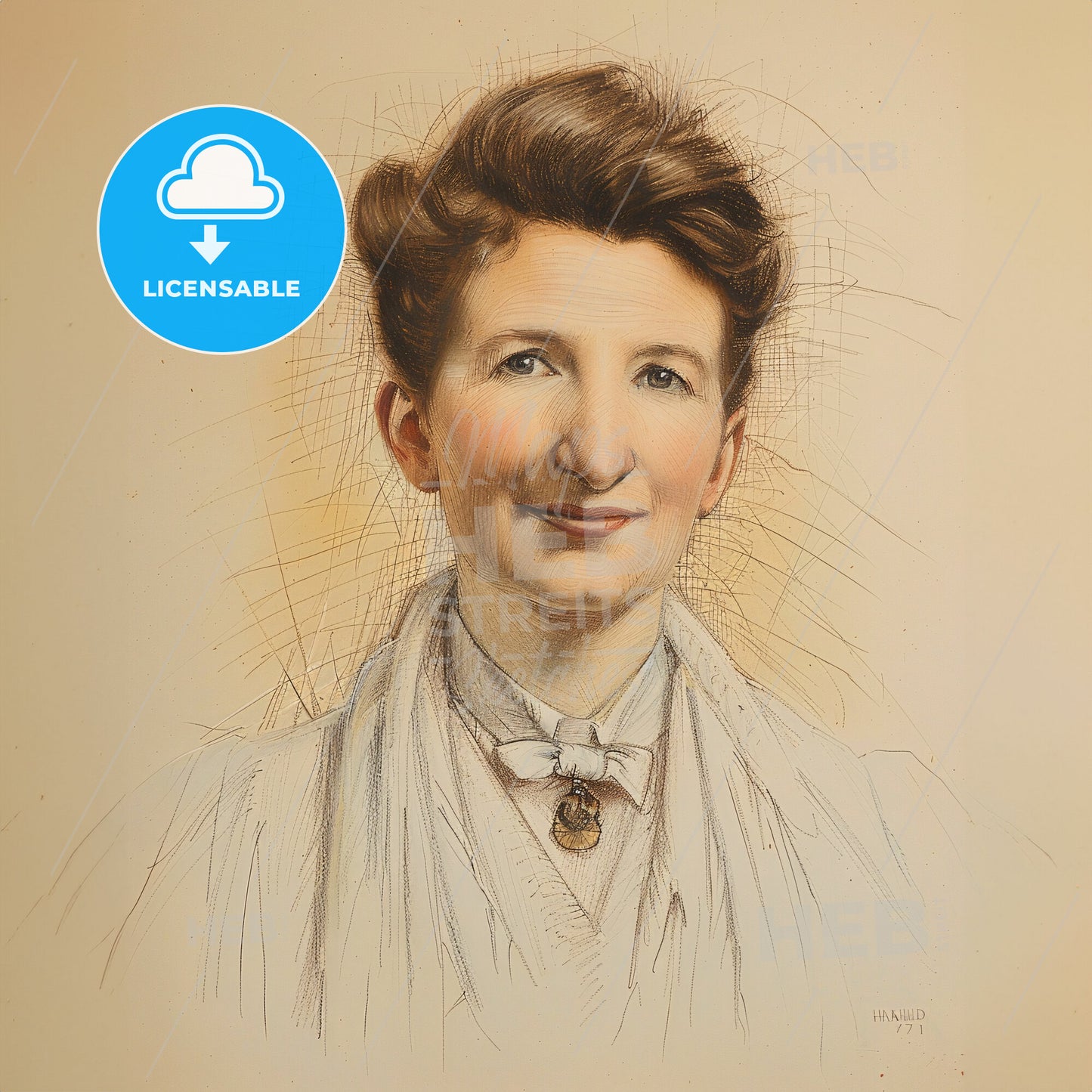 Harriet Boyd Hawes, 1871 - 1945, American archaeologist - A Woman With Short Brown Hair Wearing A White Shirt