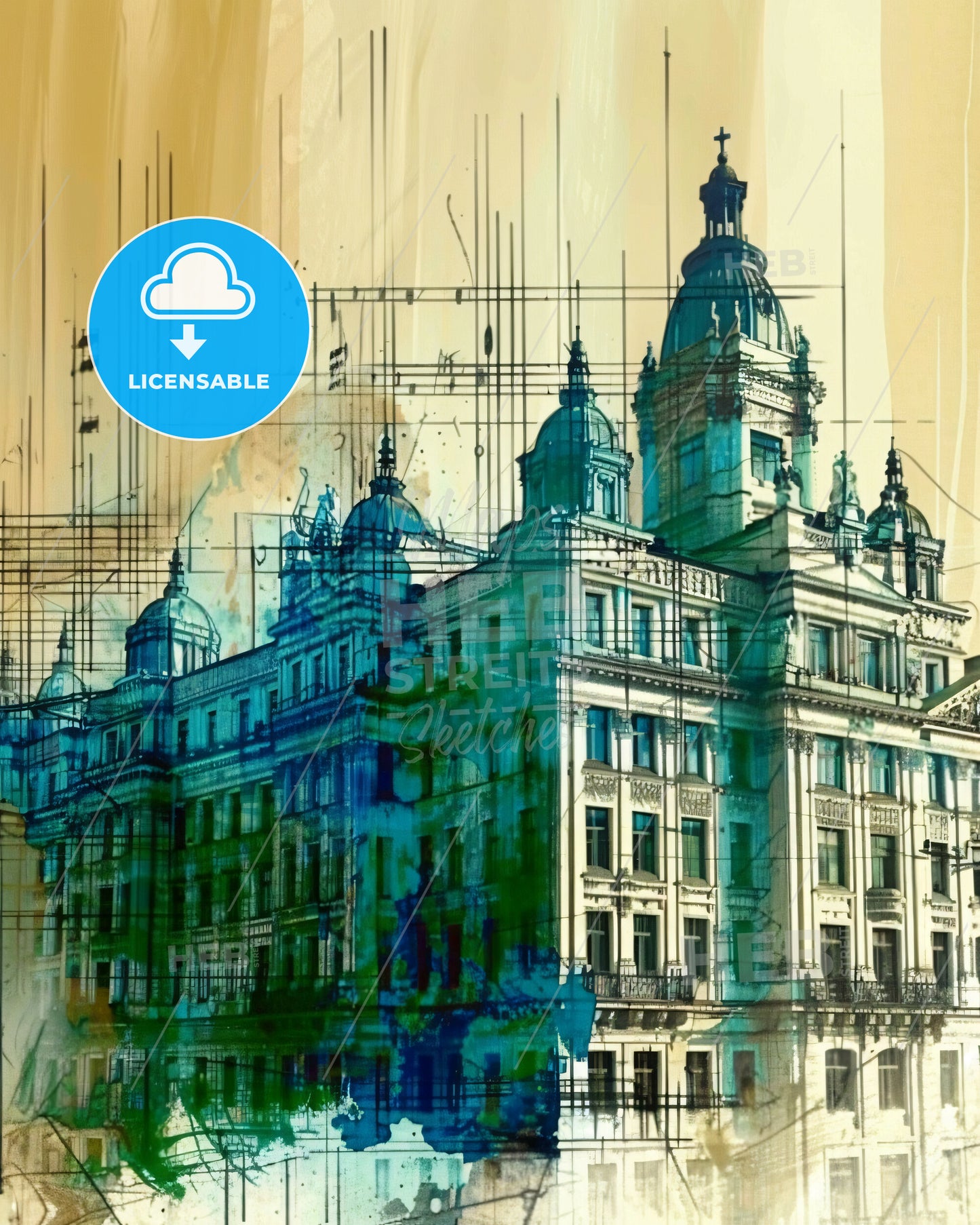 Helsinki Skyline Composite Art Poster - A building with many windows