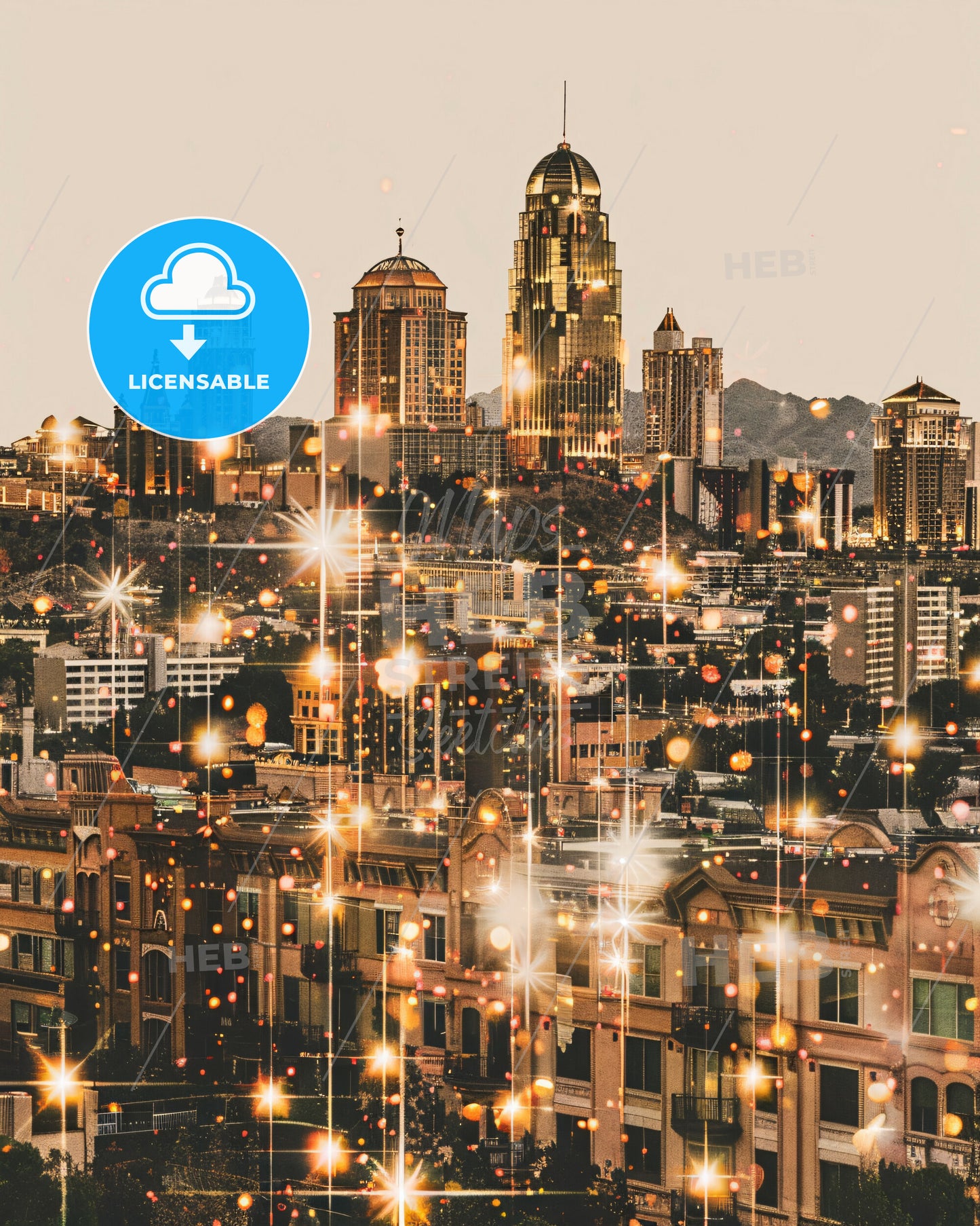 Henderson City Skylines Icon Composite - A city with many lights