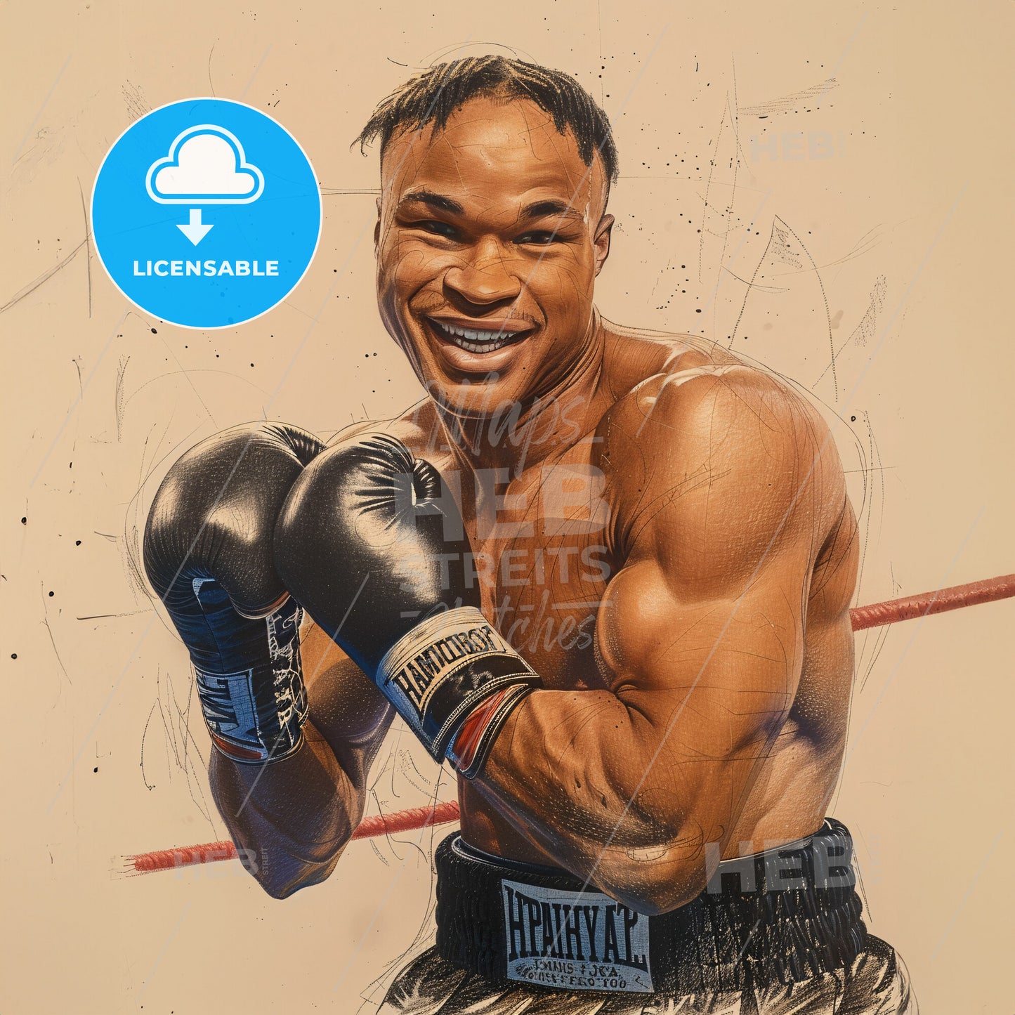 Henry Armstrong, 1912 - 1988, American featherweight, lightweight, and welterweight boxer - A Man Wearing Boxing Gloves