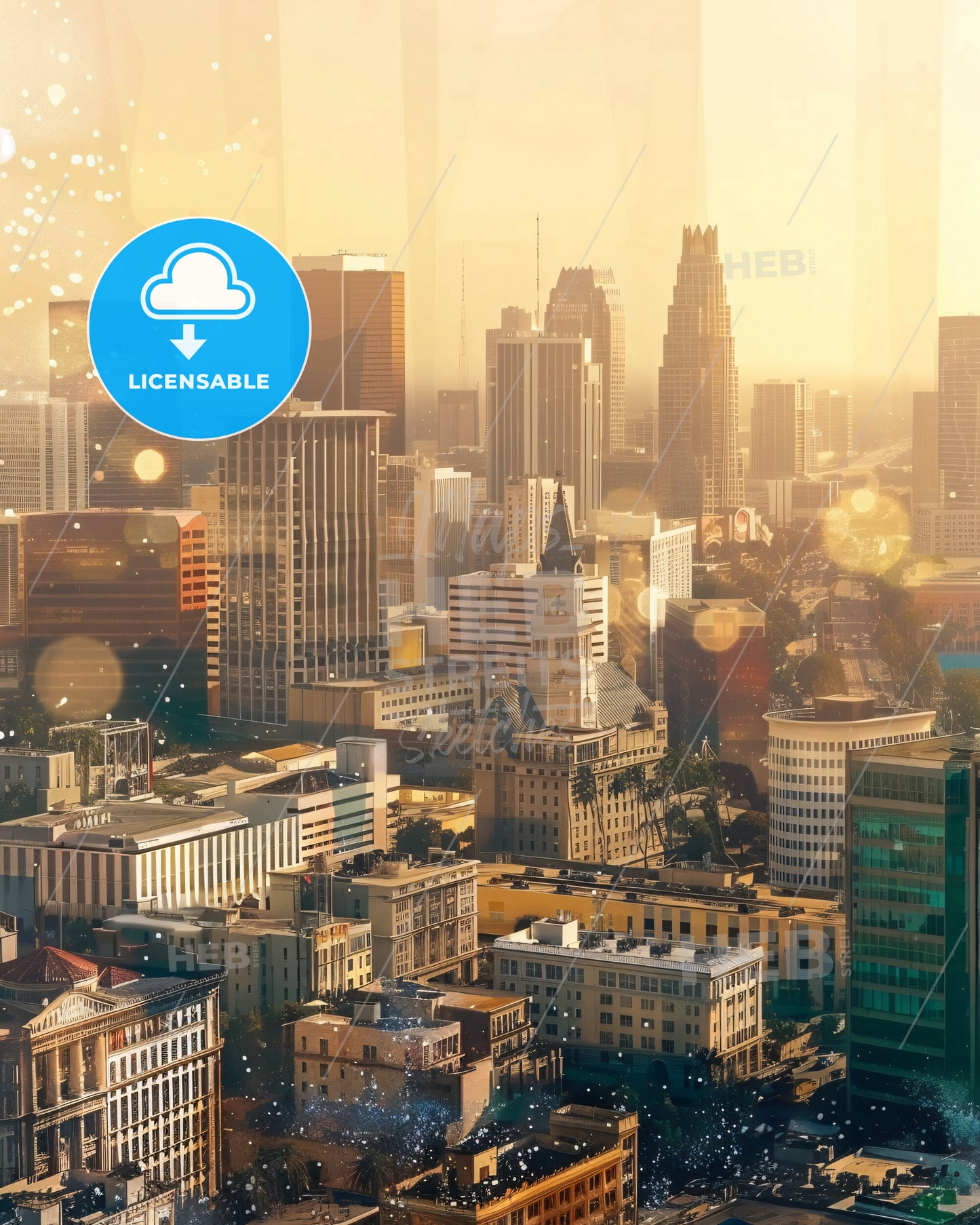 Hollywood, Florida: City and Architecture Double Exposure - A city with many tall buildings