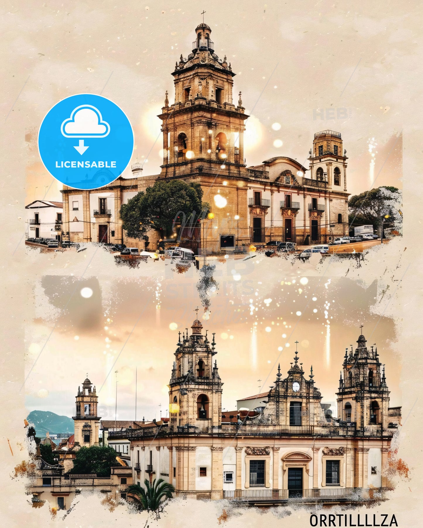 Hortaleza City Skyline Architecture Double Exposure Poster - A collage of a building