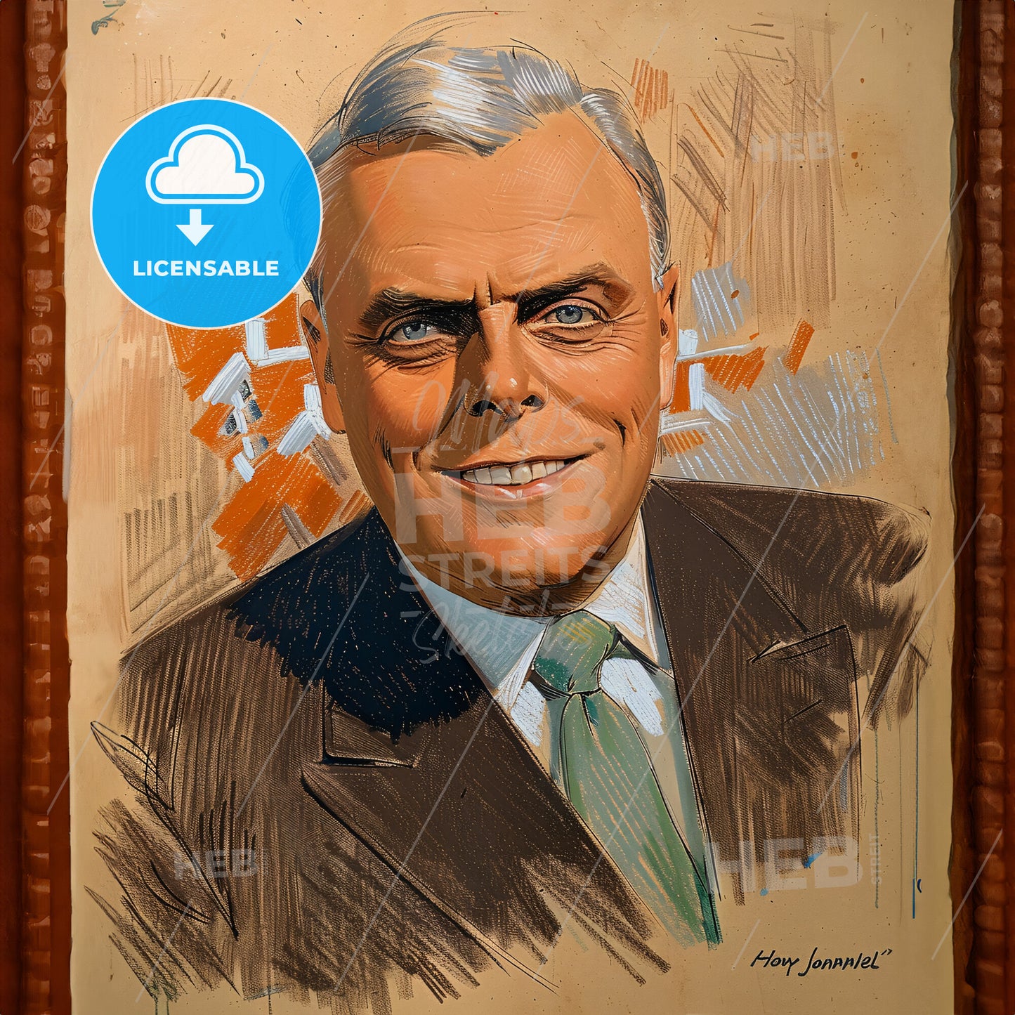 Howard Johnson, 1897 - 1972, American hotelier - A Portrait Of A Man In A Suit