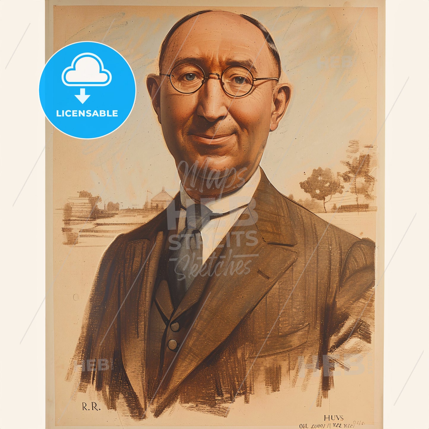 Howard R. Hughes Sr., 1869 - 1924, American industrialist - A Man Wearing Glasses And A Suit