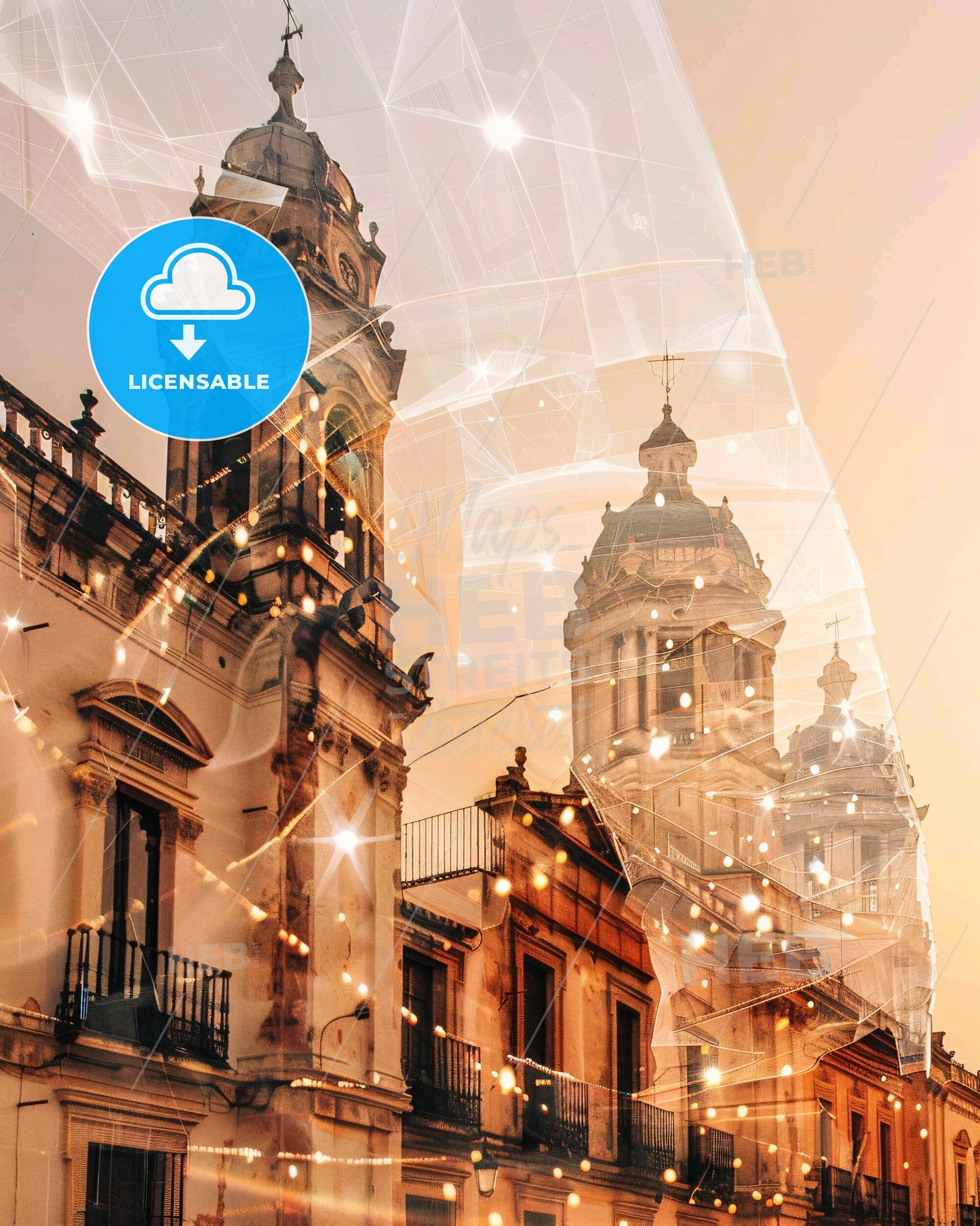 Huelva: Beige Symphony of Andalusian Hues - A double exposure of a building