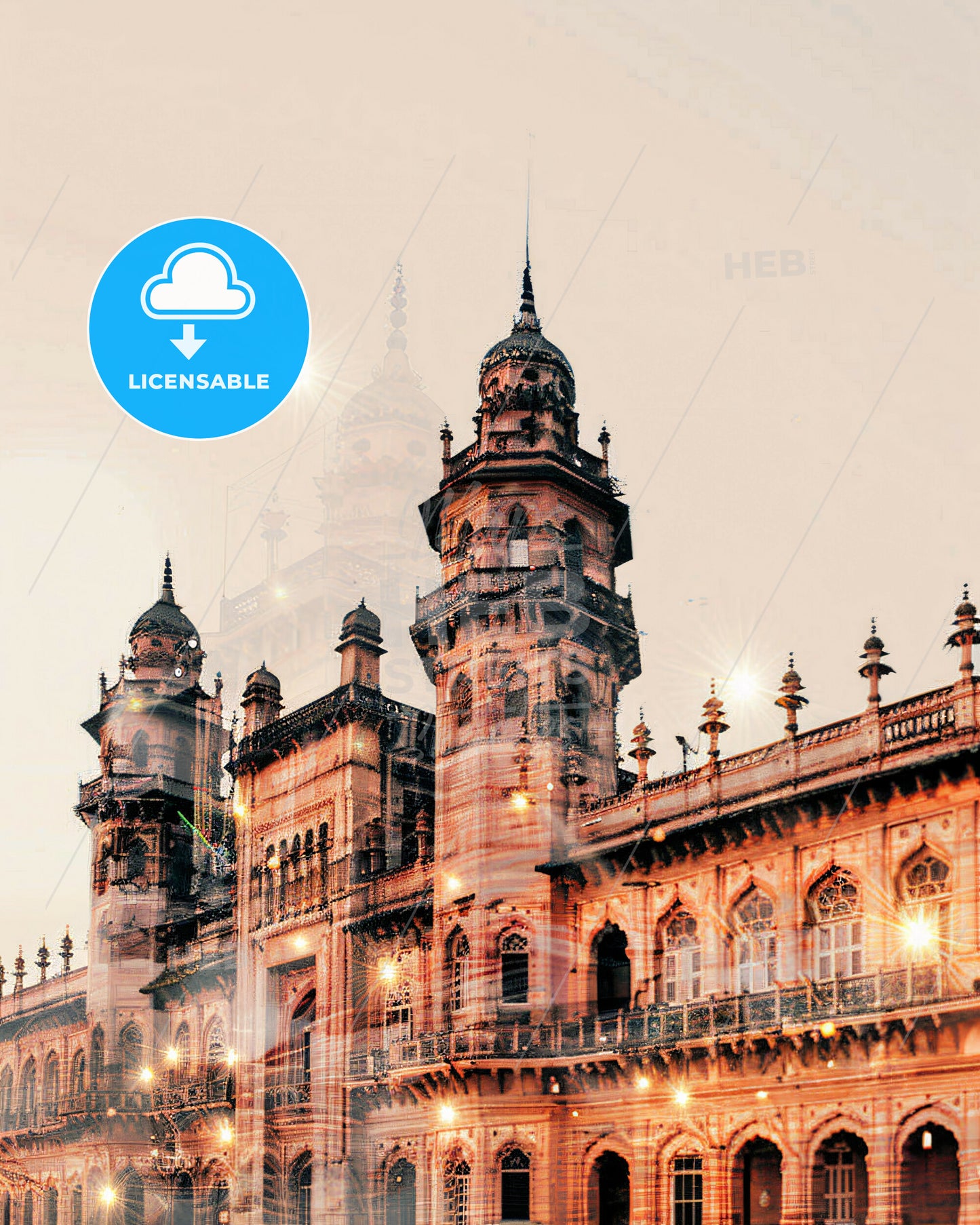 Hyderabad Pakistan Landmark Architectural Artwork - A large building with many windows