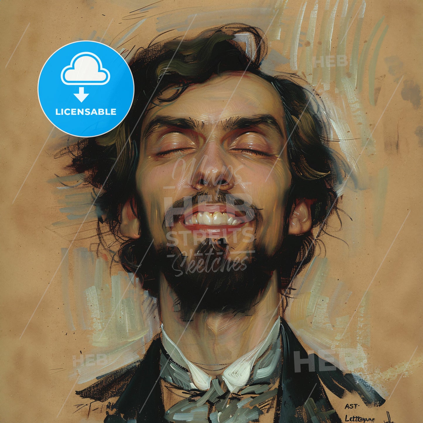 Isaac Levitan, 1860 - 1900, Russian landscape painter - A Painting Of A Man With His Eyes Closed