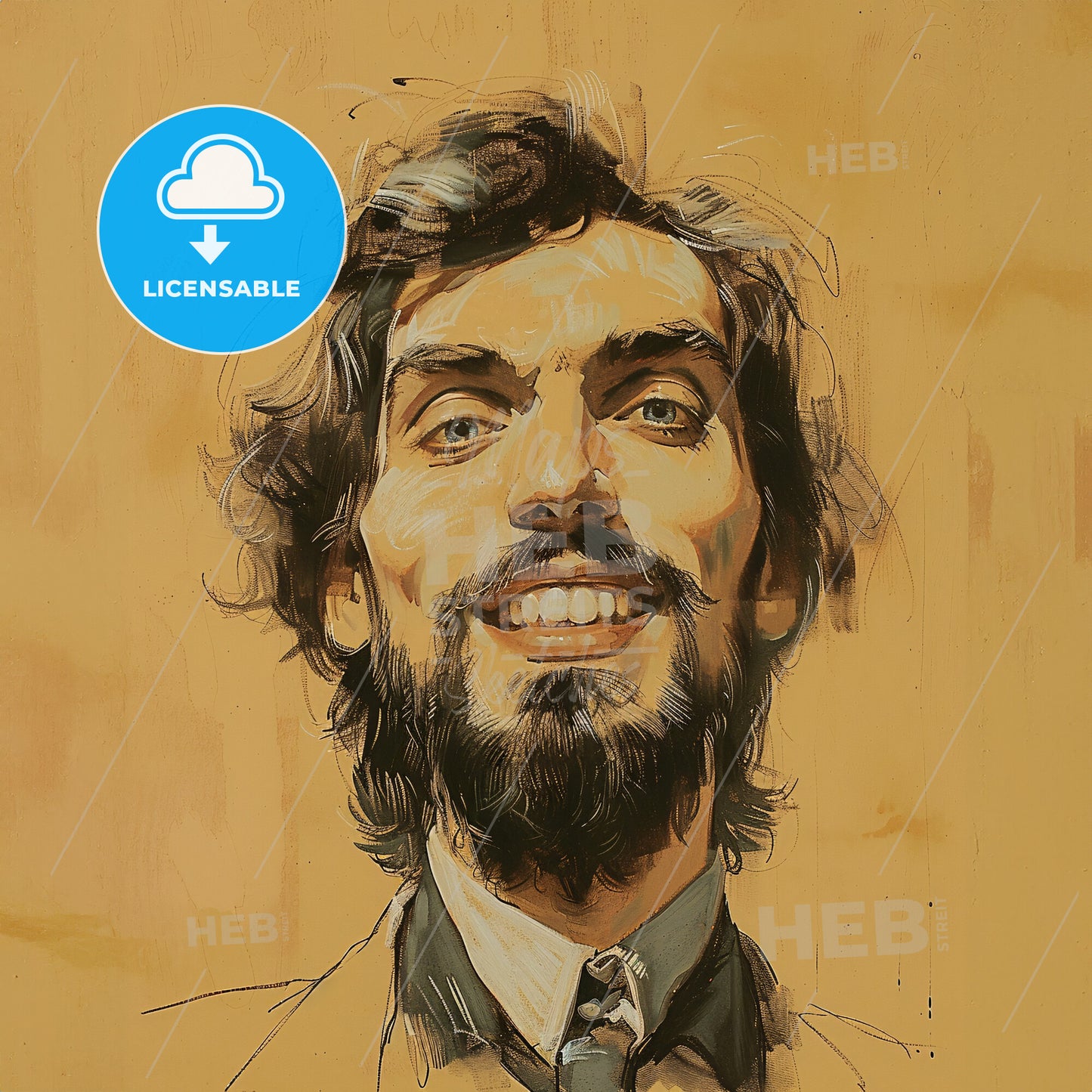 Isaac Levitan, 1860 - 1900, Russian landscape painter - A Painting Of A Man With A Beard