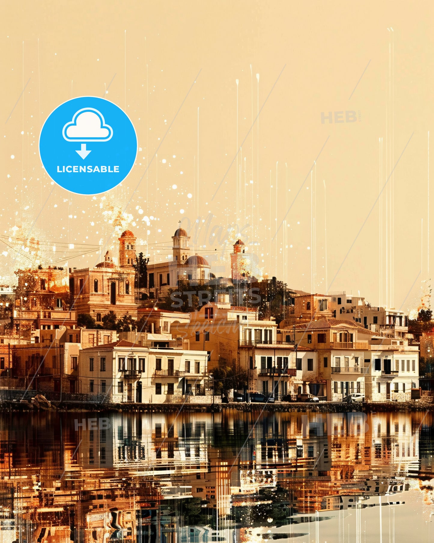 Crete City Skyline Local Architecture Poster Art - A city next to a body of water
