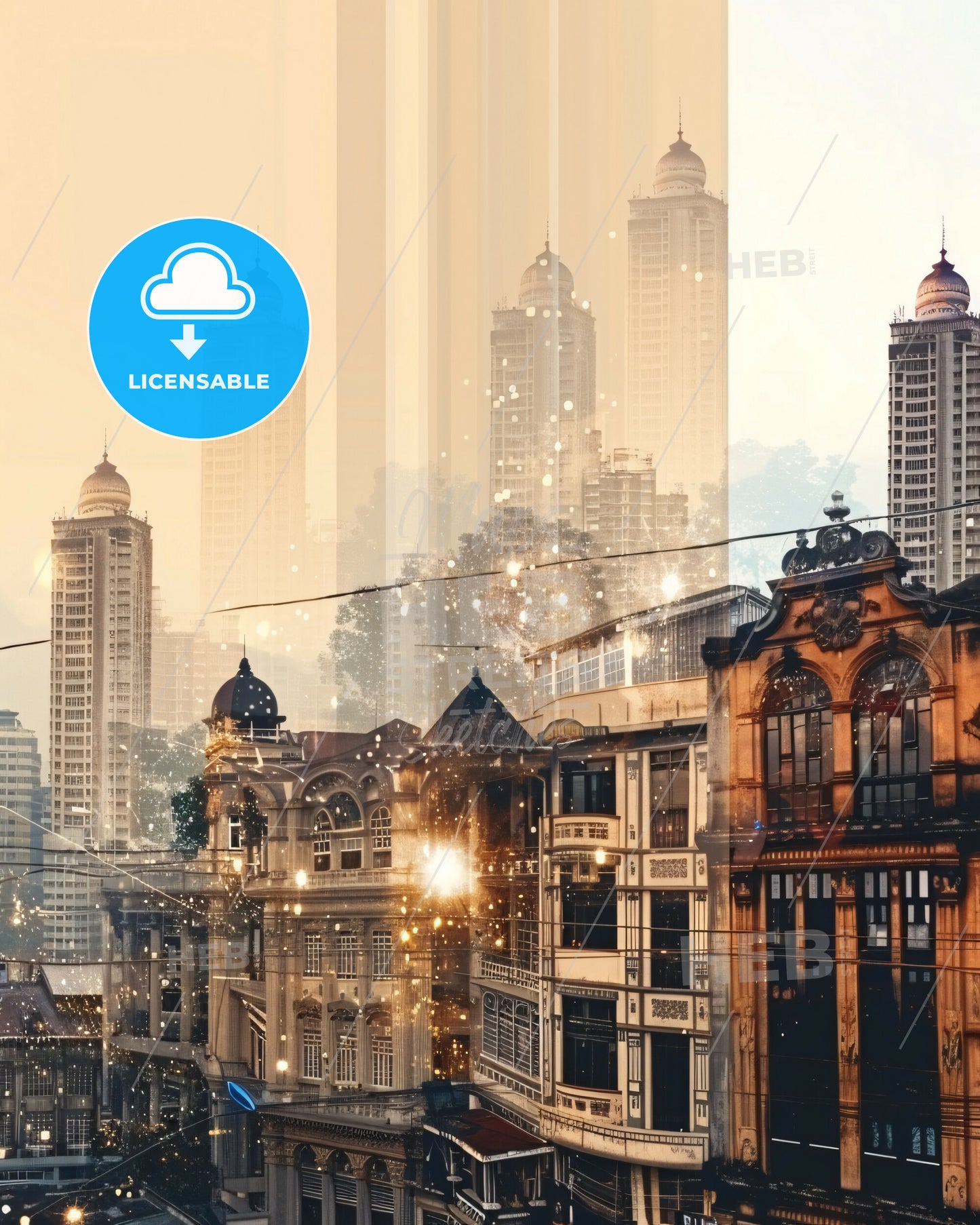 Jayapura Skyline Composite Artwork Poster - A city with many buildings