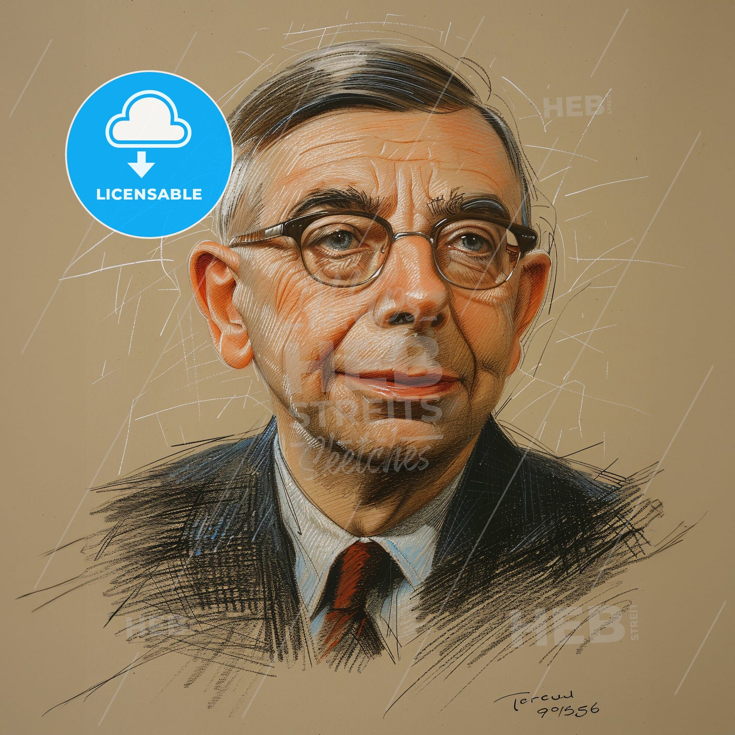 Jean-Paul Sartre, 1905 - 1980, French philosopher and writer - A Man Wearing Glasses And A Suit