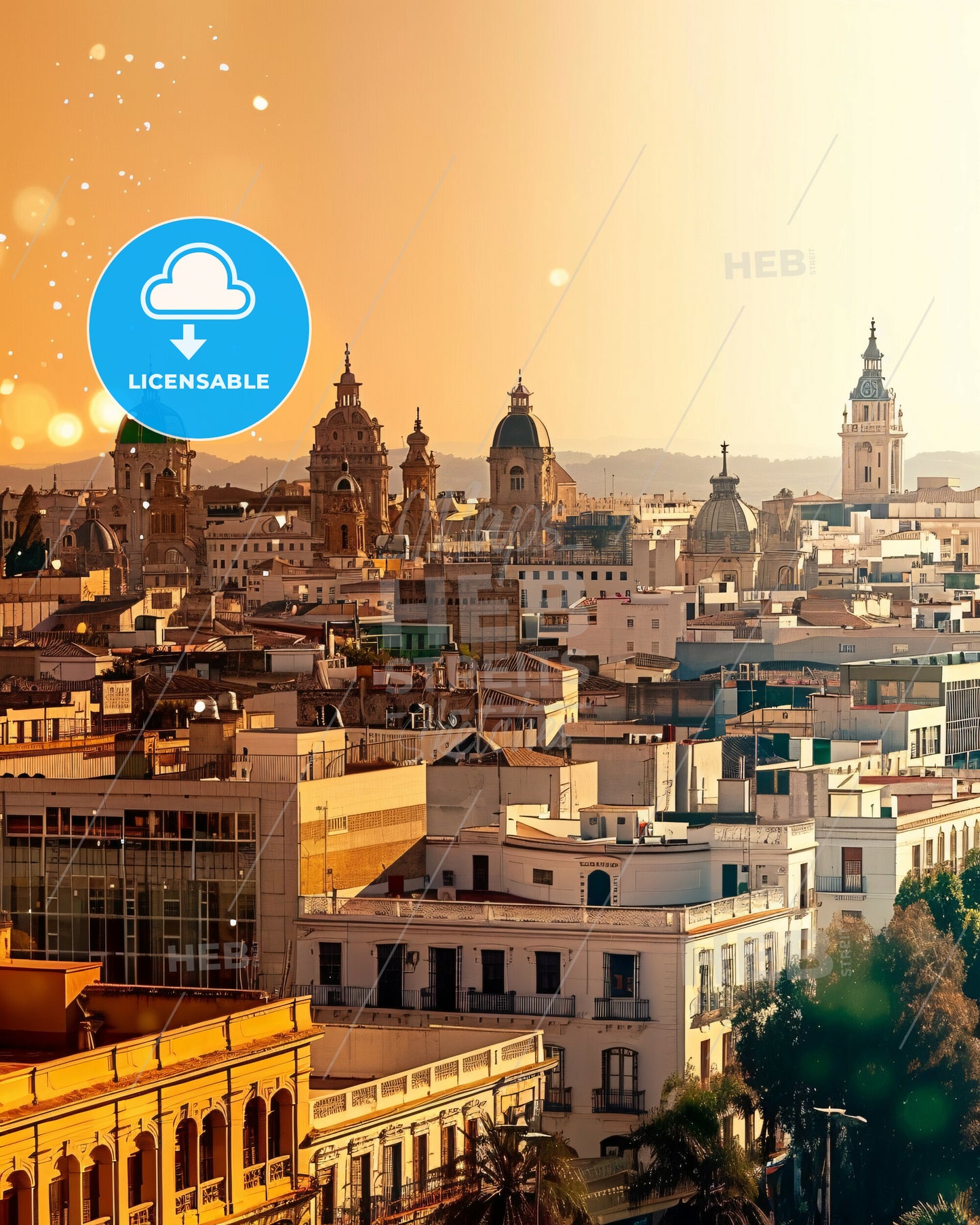 Jerez de la Frontera City Skyline Composite Wall Art - A city with many buildings