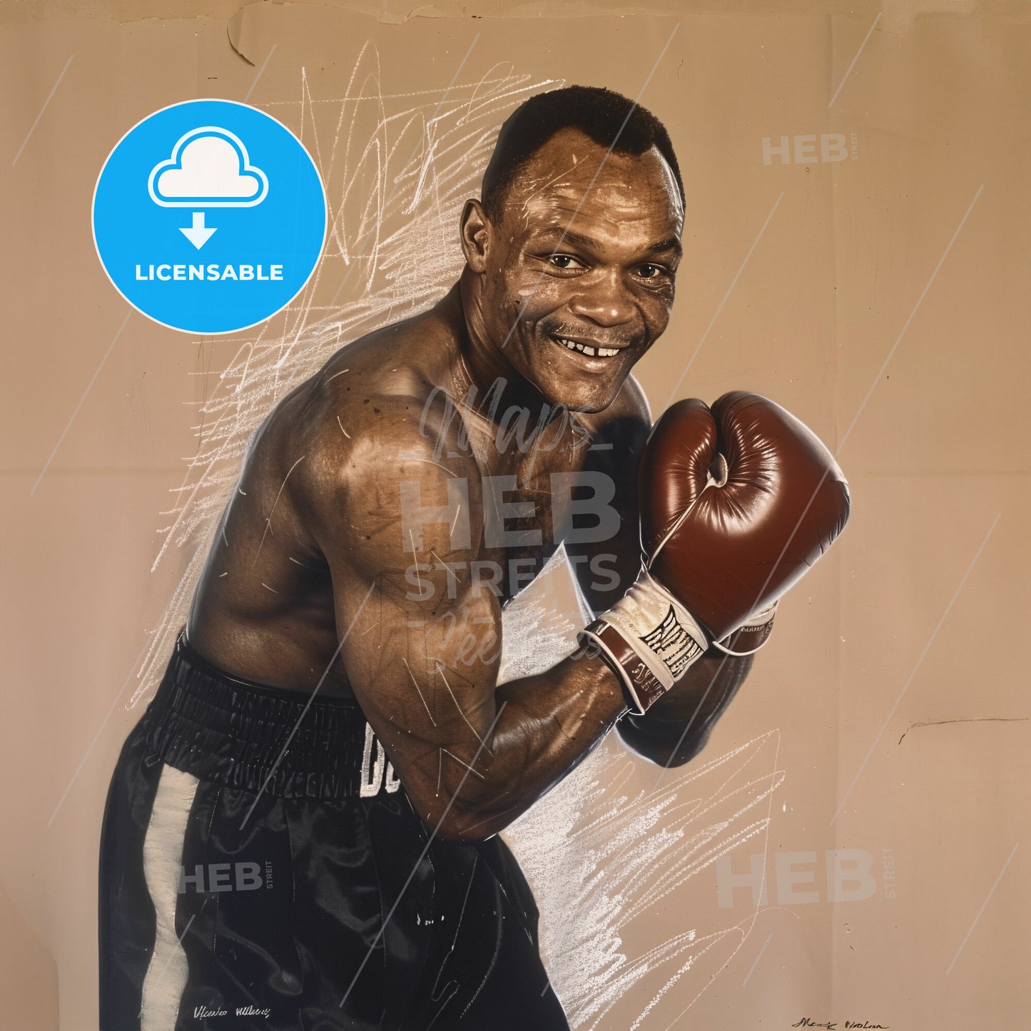Jersey Joe Walcott, 1914 - 1994, American heavyweight boxer - A Man Wearing Boxing Gloves