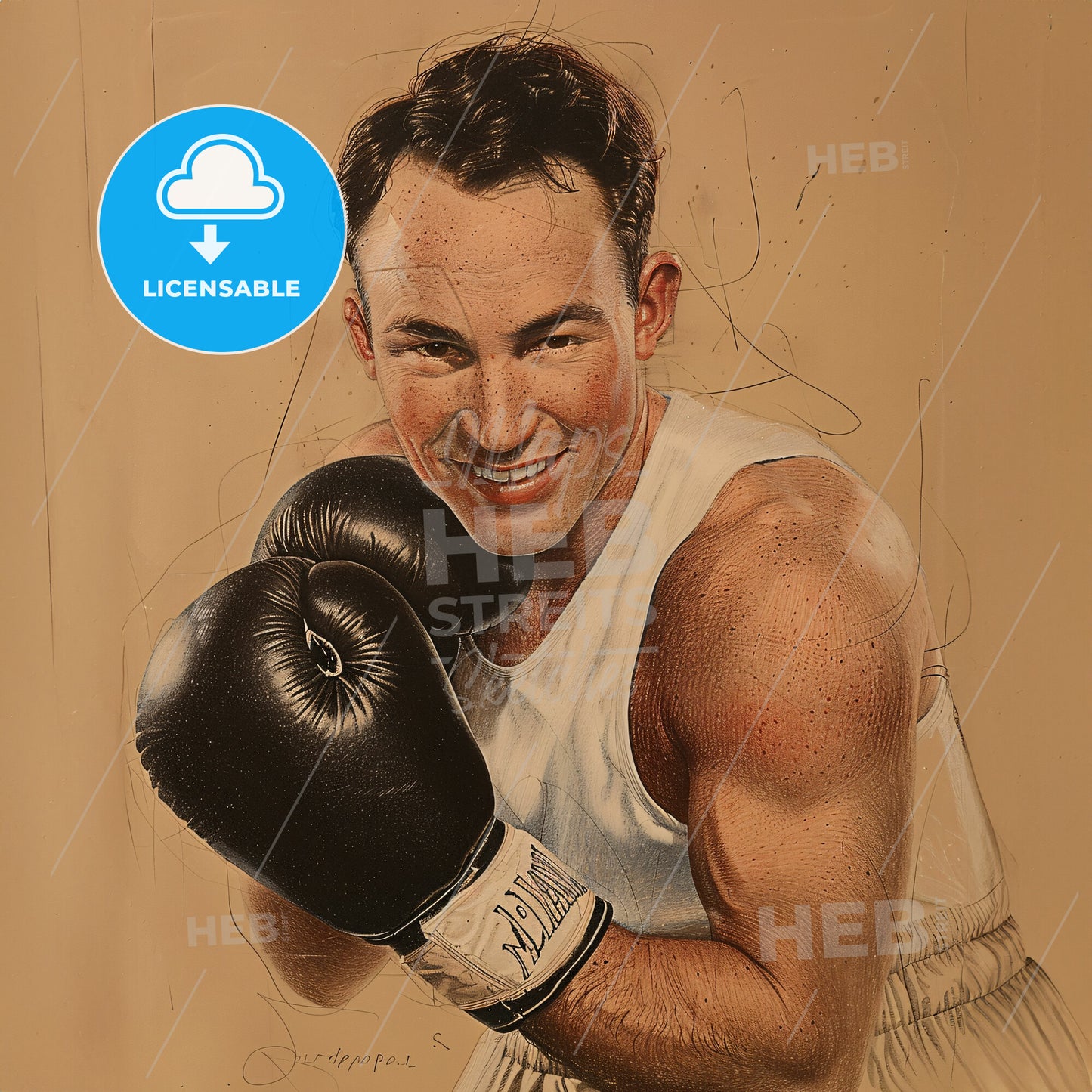 Jimmy McLarnin, 1907 - 2004, Canadian welterweight boxer - A Man Wearing Boxing Gloves