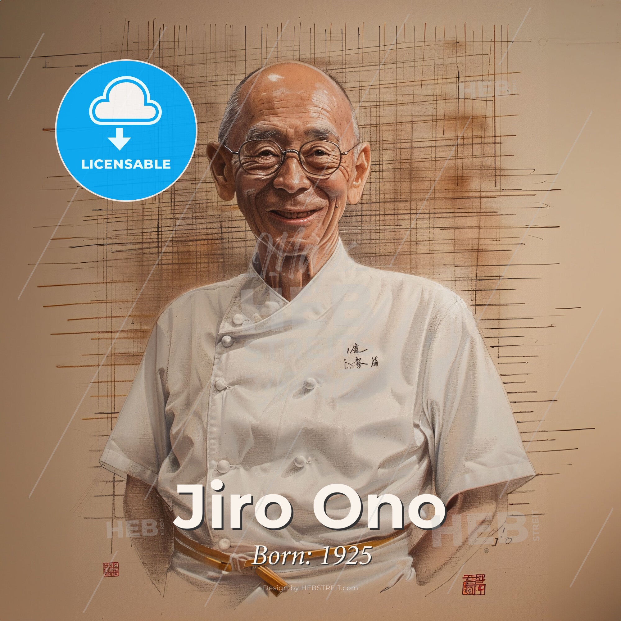 日本画　寿し1 Jiro_Ono_1925_-