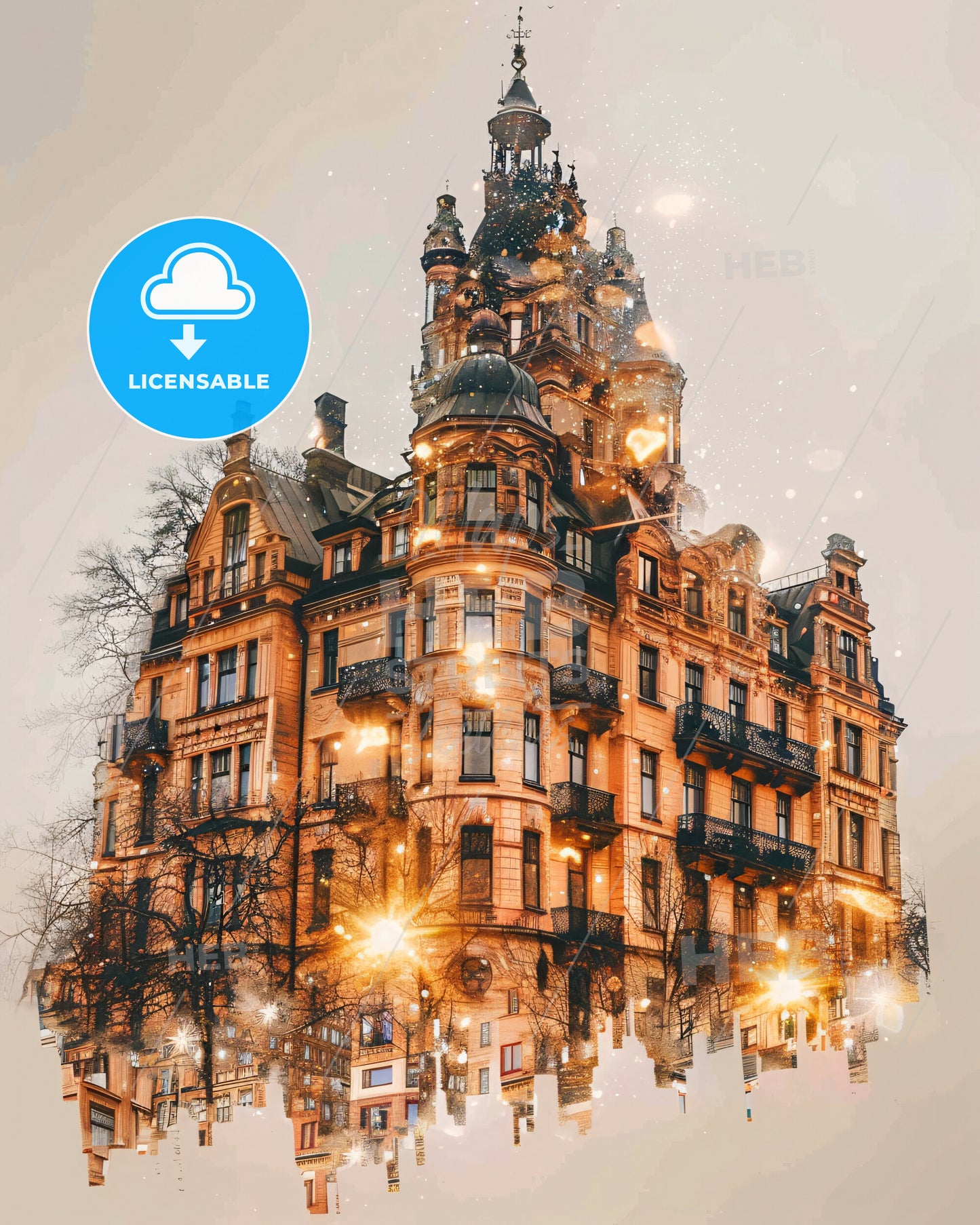 Jönköping, Sweden: Urban Art Skyline Composite - A building with many windows