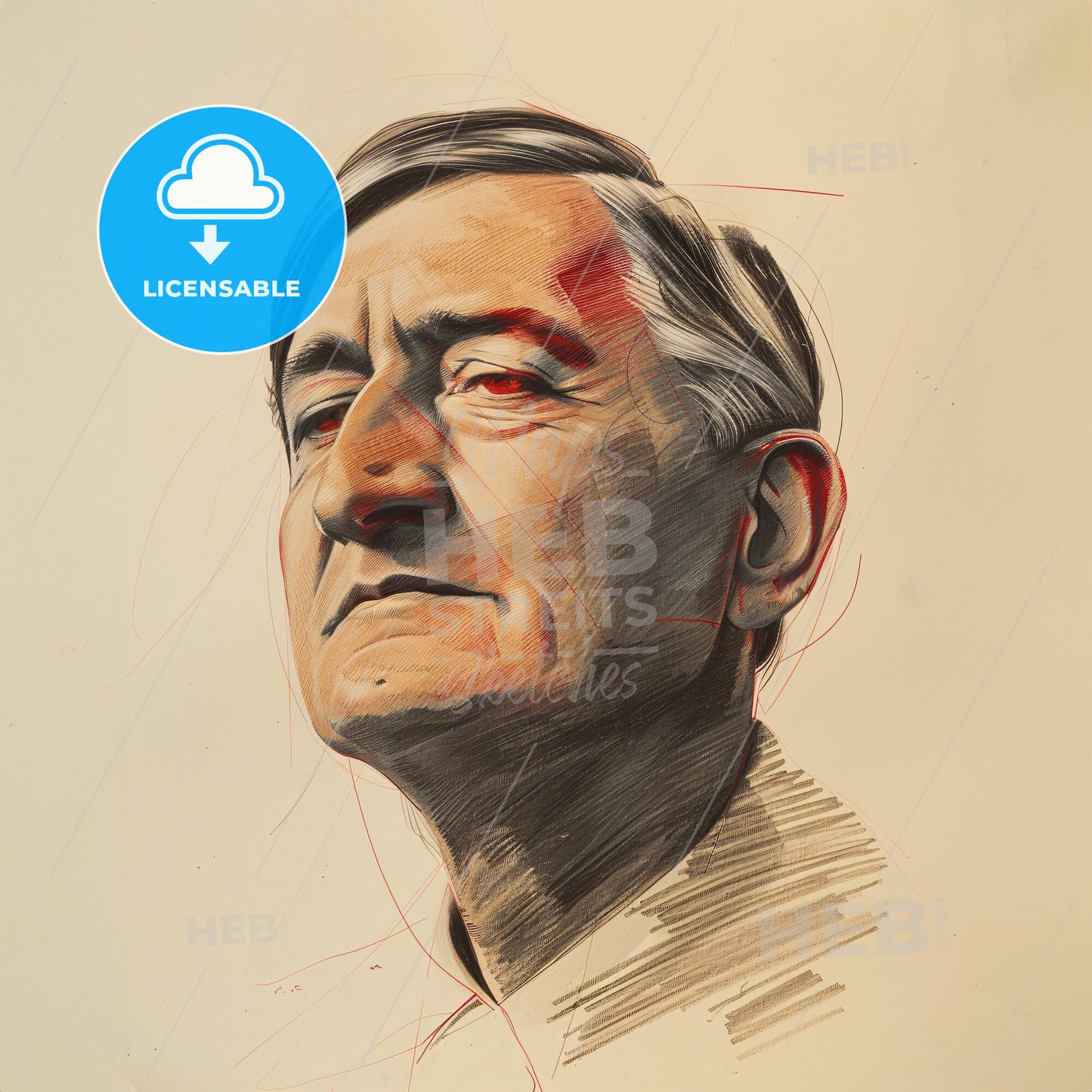 Josef Albers, 1888 - 1976, German-American painter - A Drawing Of A Man