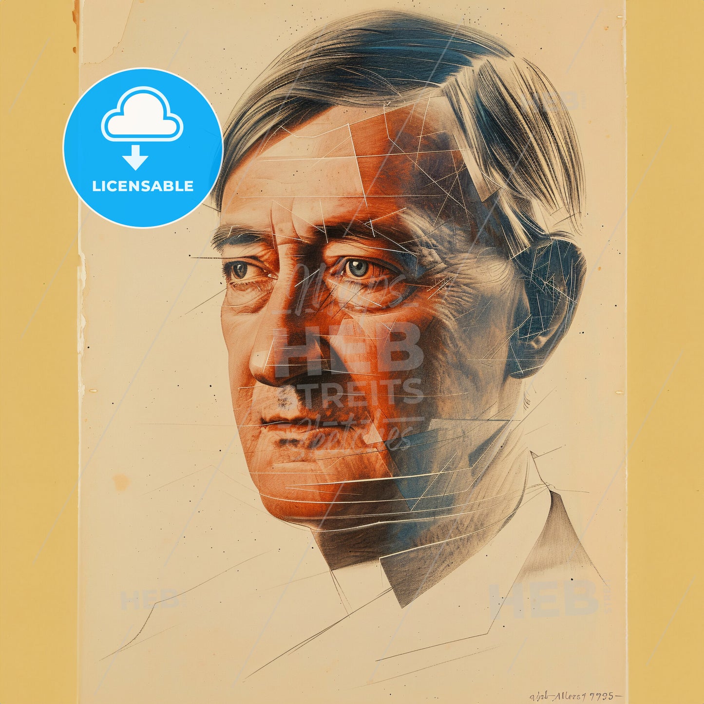 Josef Albers, 1888 - 1976, German-American painter - A Portrait Of A Man