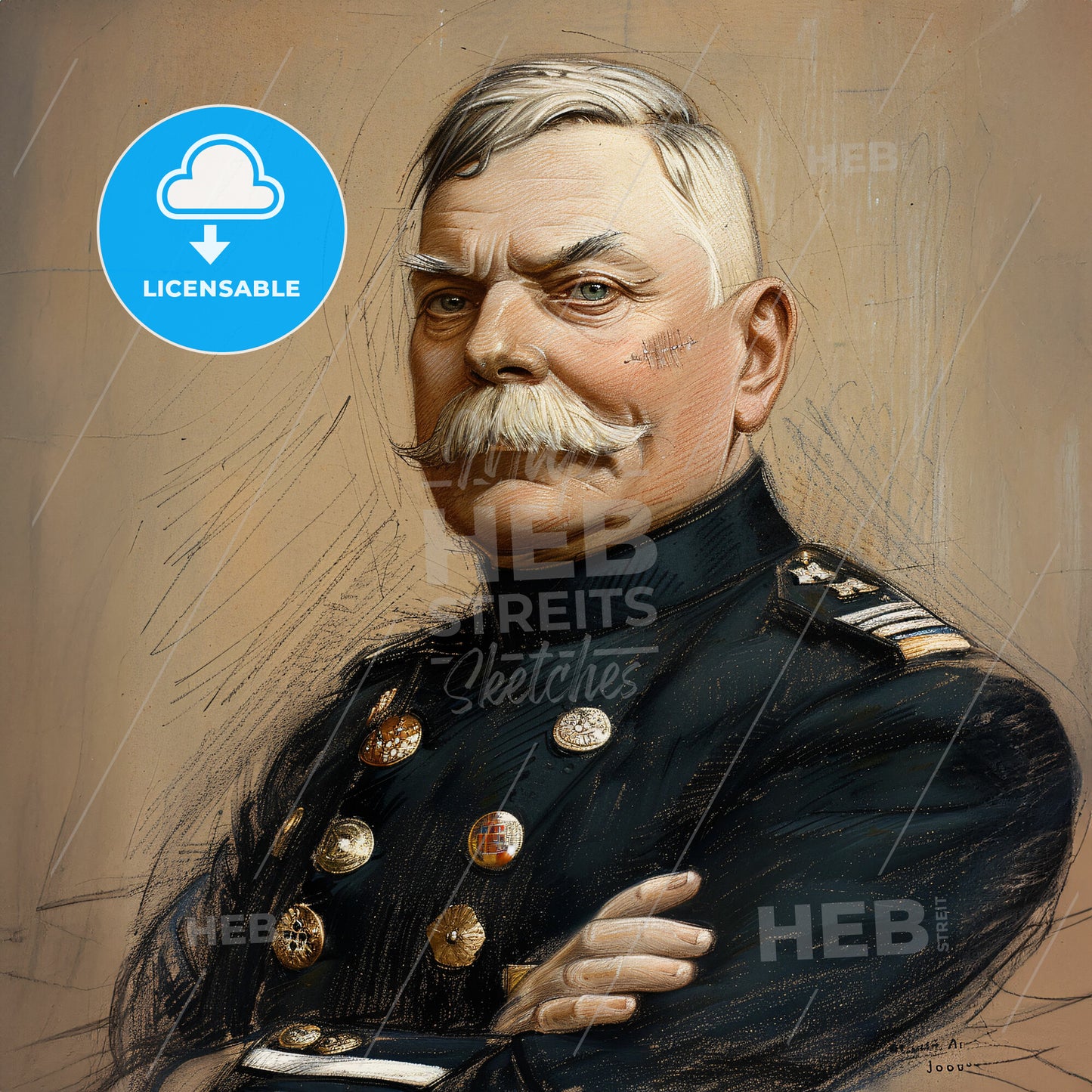 Joseph Joffre, 1852 - 1931, French General - A Man In A Uniform With His Arms Crossed