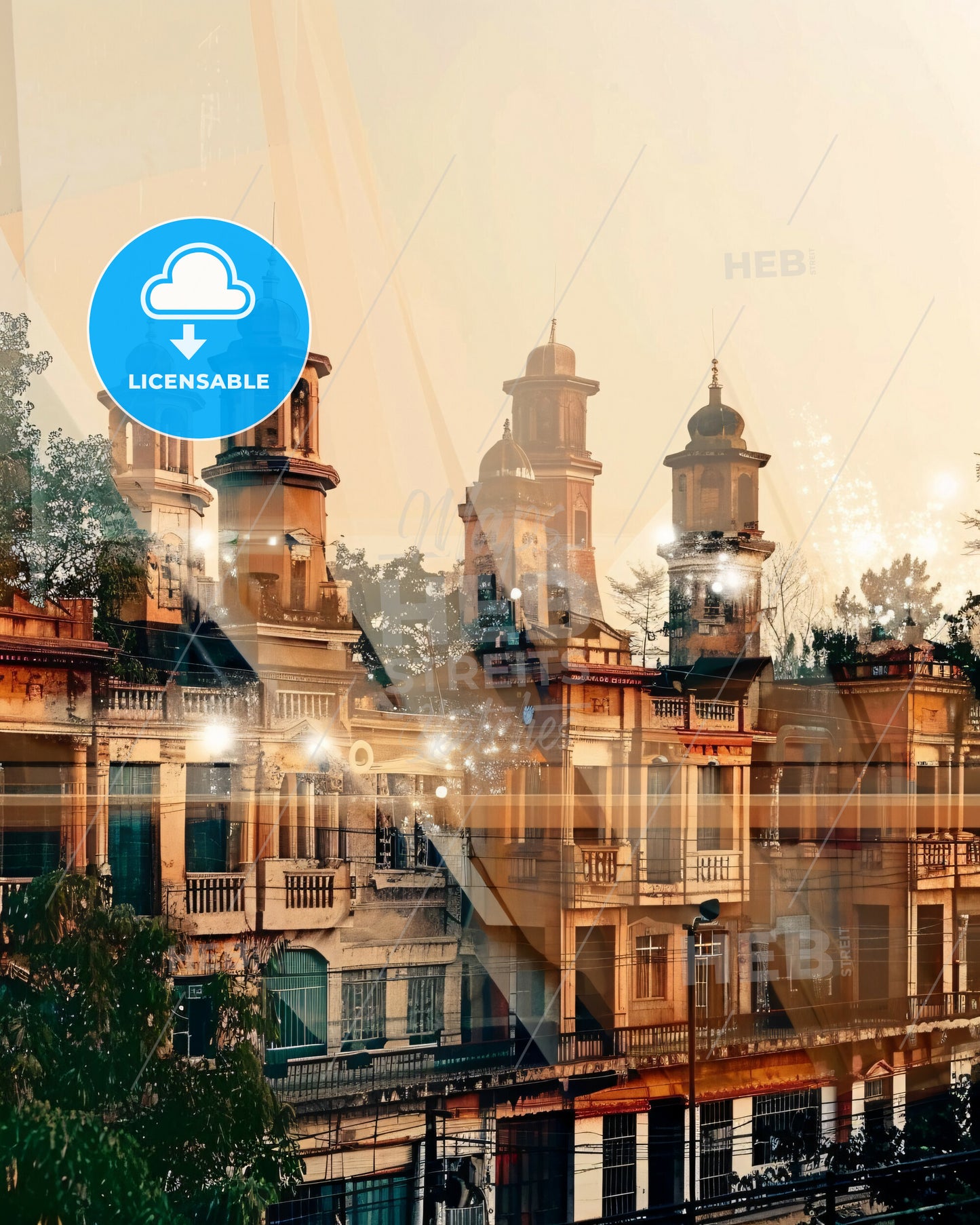 Kaduna Nigeria Cityscape Poster Art - A building with towers and trees