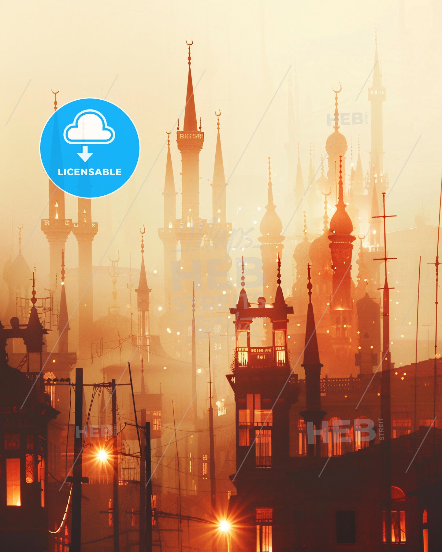 KahramanmaraÅŸ City Skyline and Architecture Poster - Salt Lake Temple with towers and towers in the fog