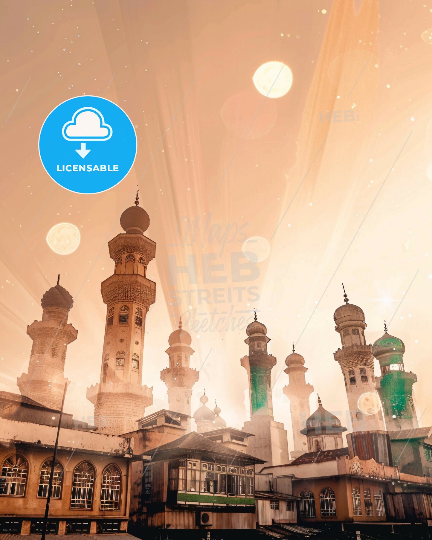 Kano Nigeria Skyline Art, Sparkle, Local Architecture, Poster - A building with towers and towers