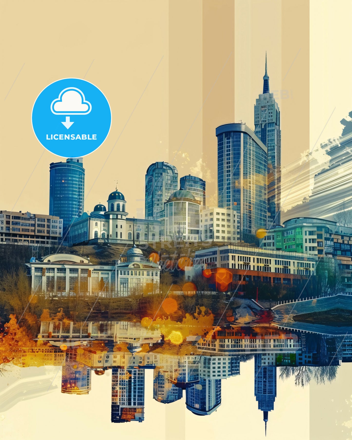 Karagandy Tapestry: City Lights & Local Icons - A city with many tall buildings