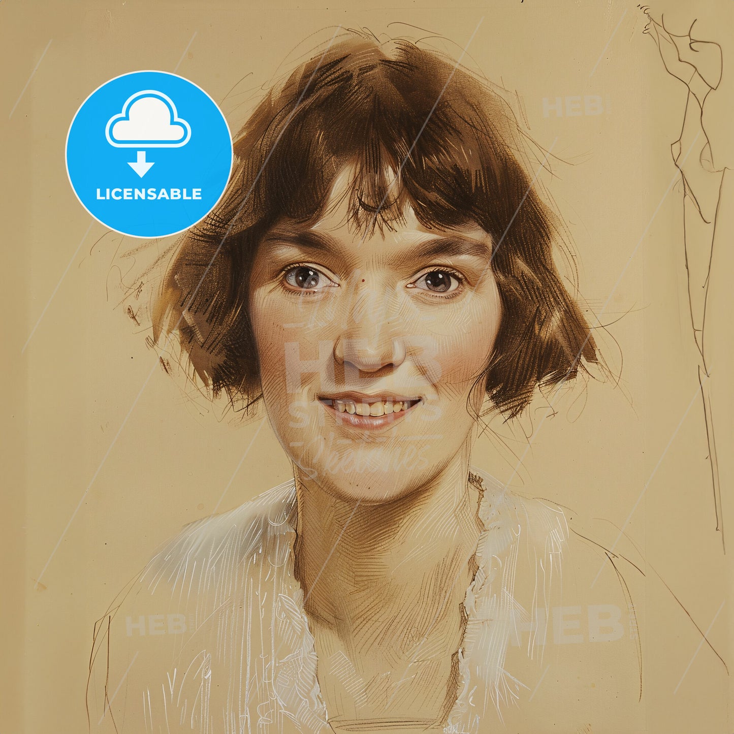 Katherine Mansfield, 1888 - 1923, New Zealand writer - A Drawing Of A Woman