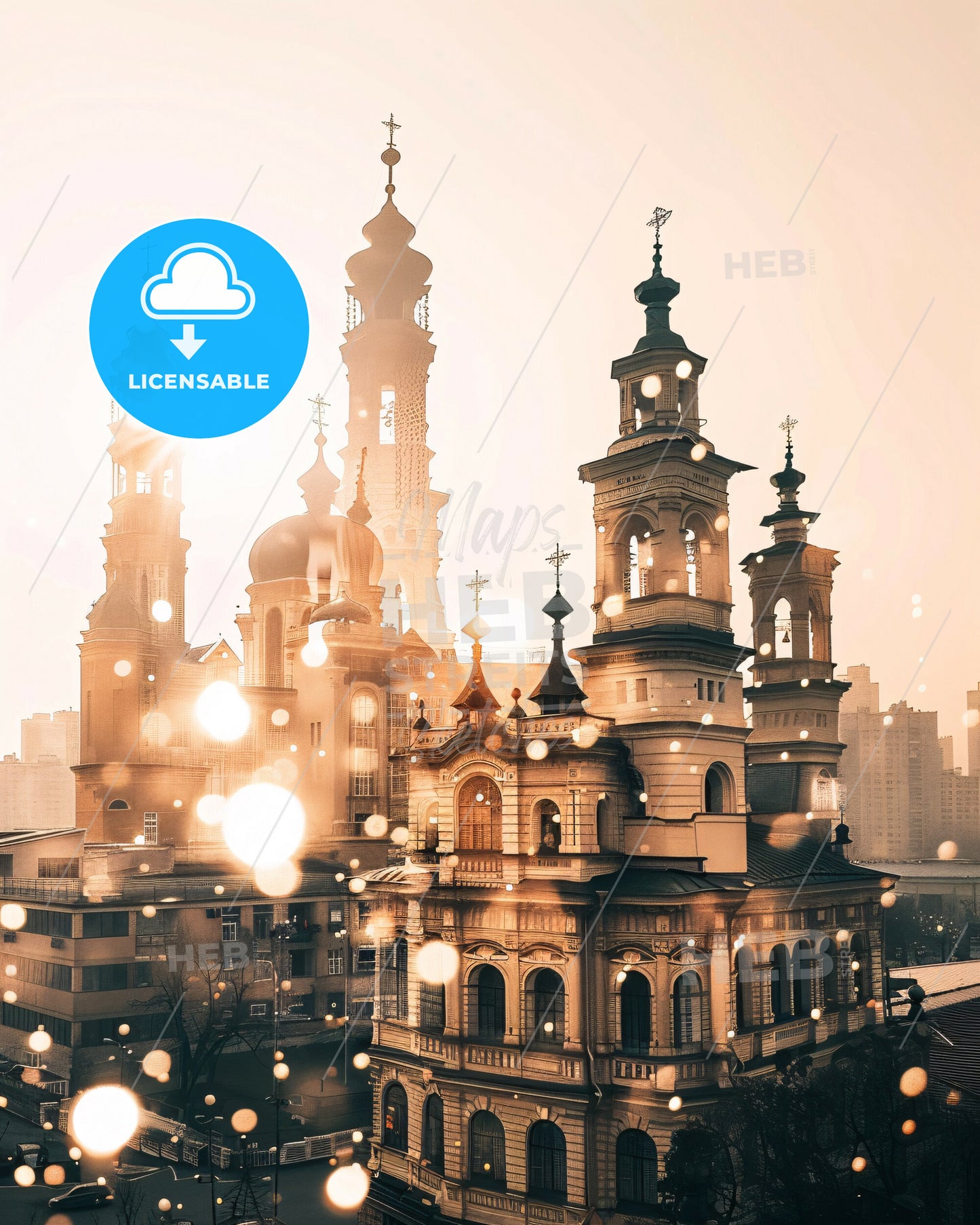 Kazan City Skyline Exquisite Canvas Print - A large building with towers and a city in the background