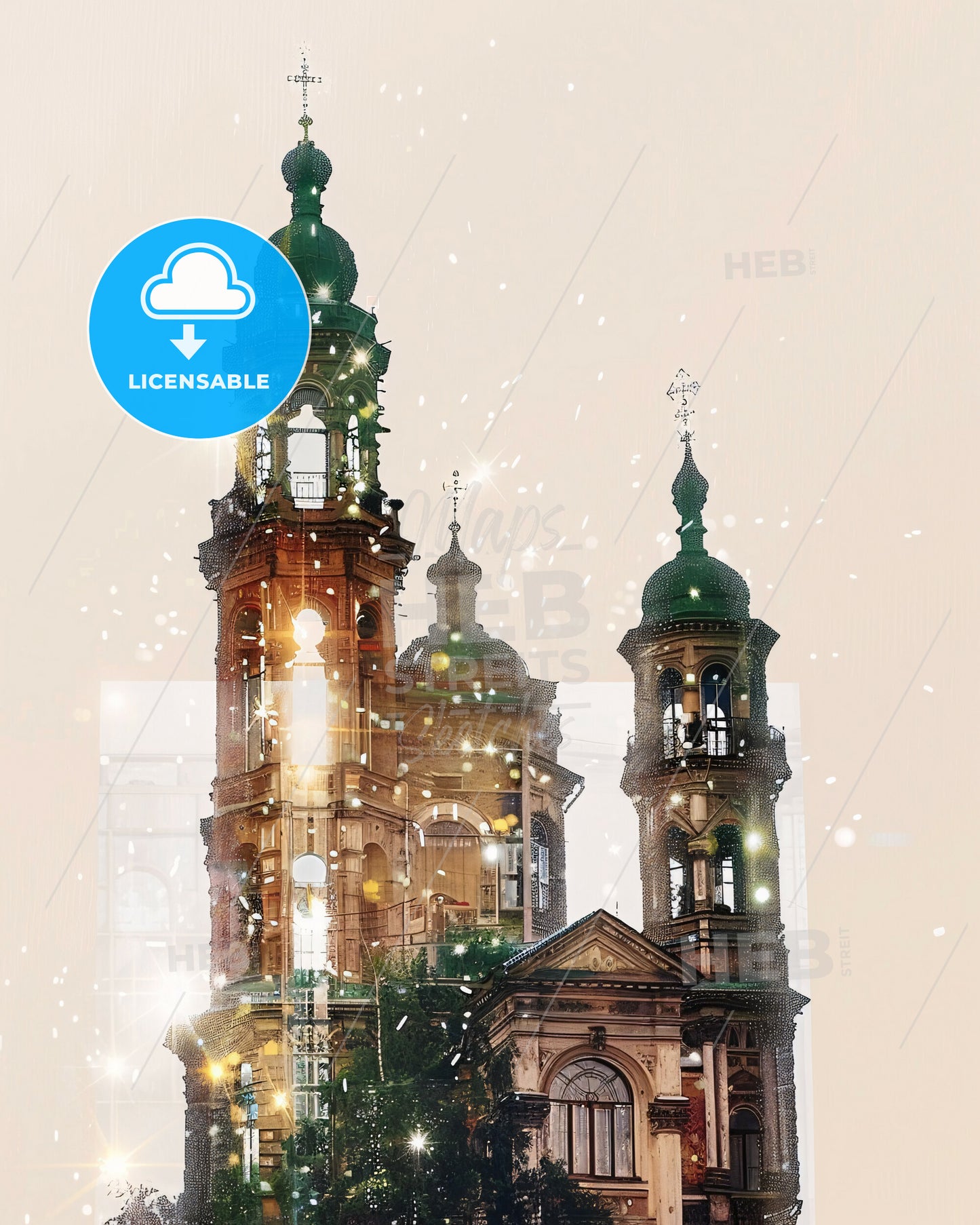 Kazan: Fusion of Past and Present Cityscape - Rosenborg Castle with a clock tower