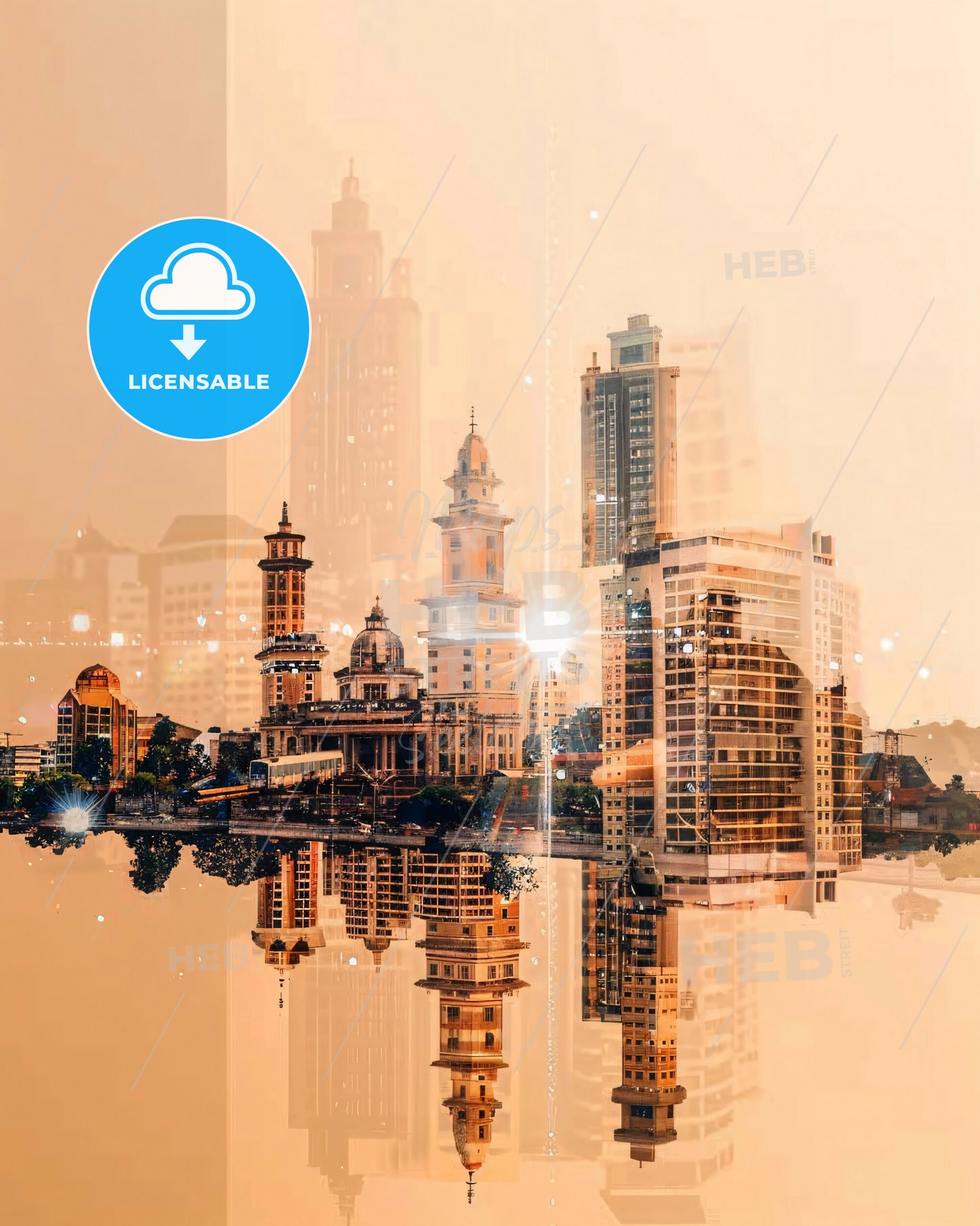 Discover Kinshasa Through the Colors of Light - A city with many buildings reflected in water